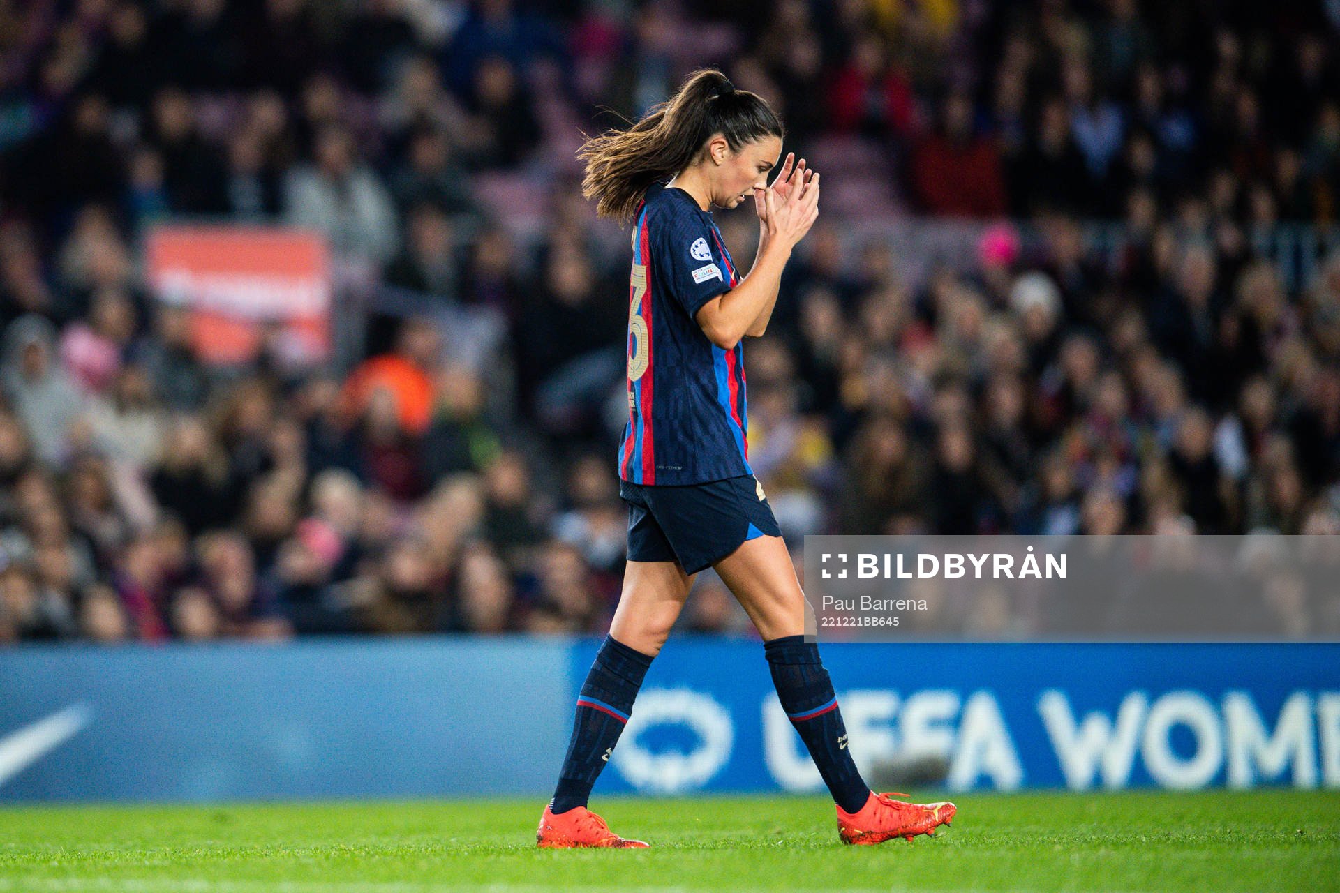 Ingrid Syrstad Engen of Barcelona looks dejected