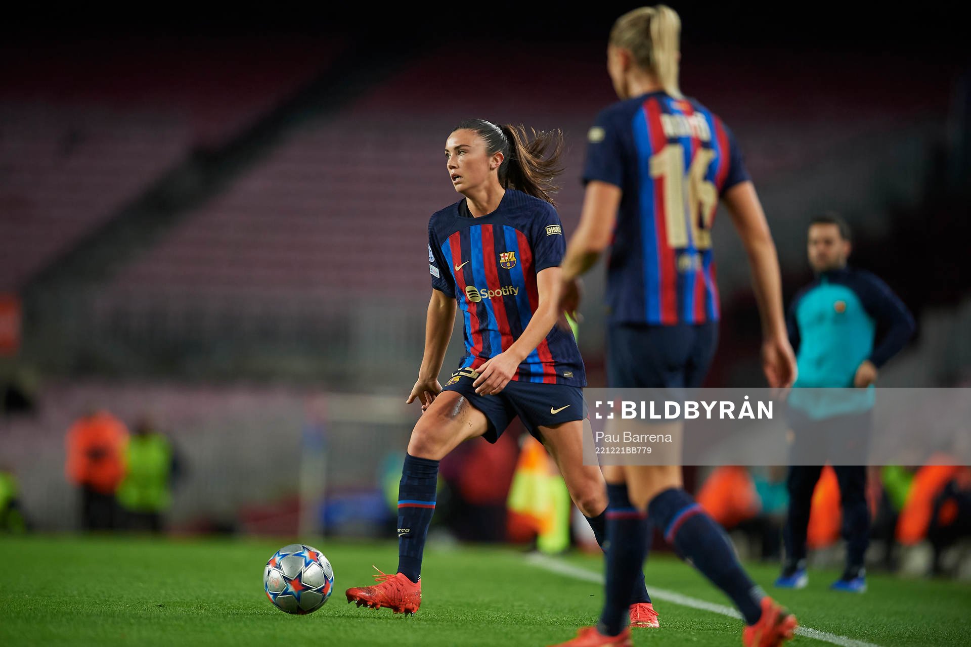 Ingrid Syrstad Engen and Fridolina Rolfö of FC Barcelona