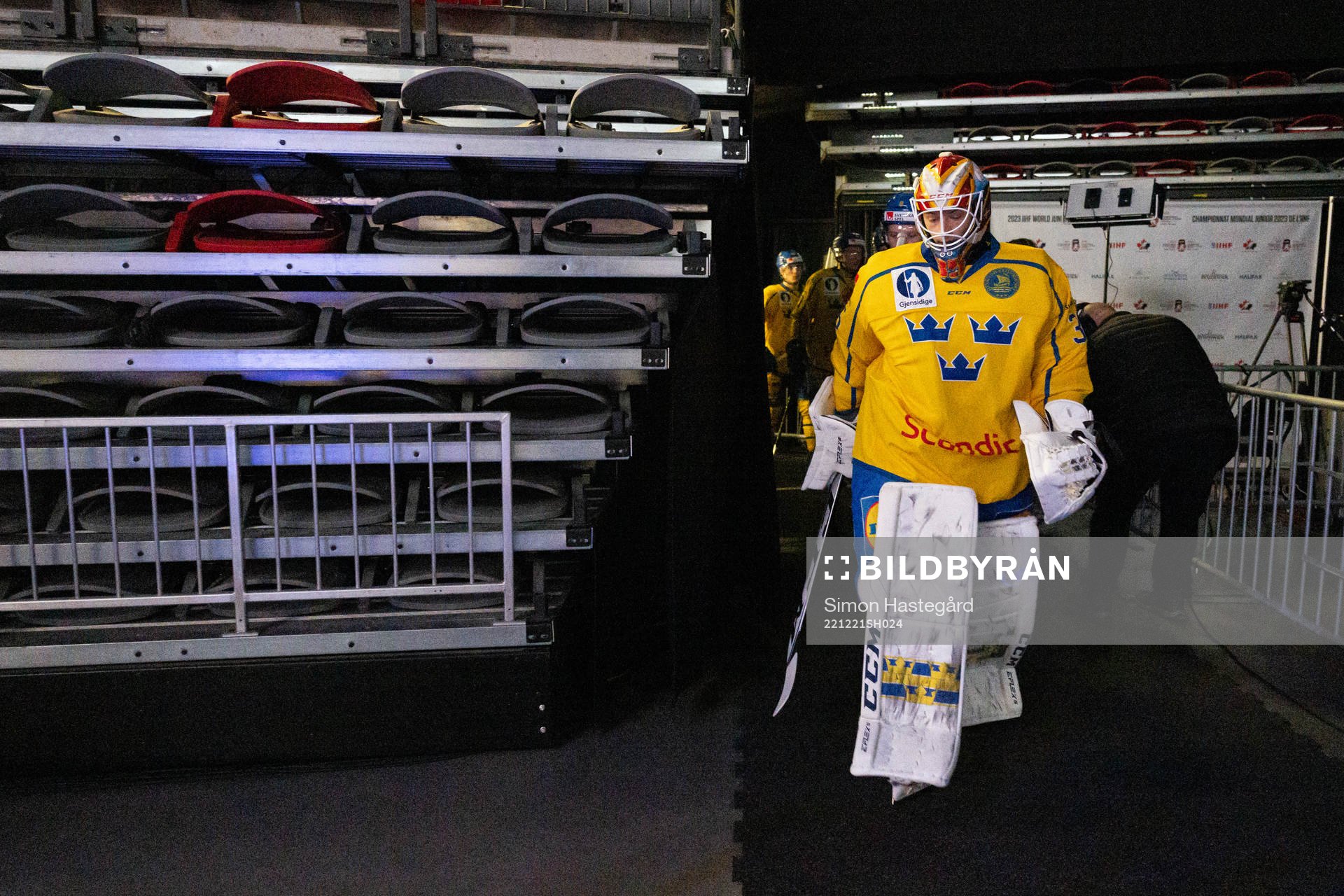 Goaltender Carl Lindbom of Sweden
