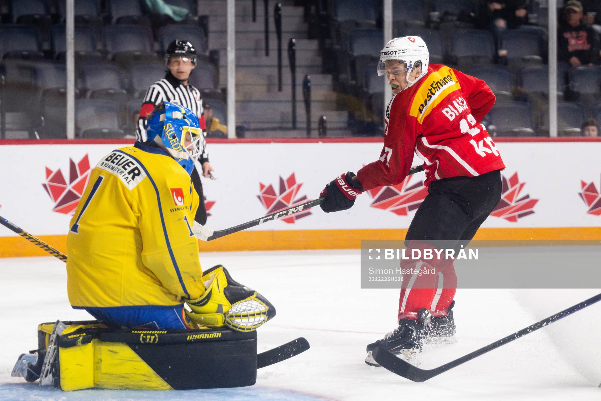 Attilio Biasca of Switzerland scores the 0-1 goal behind