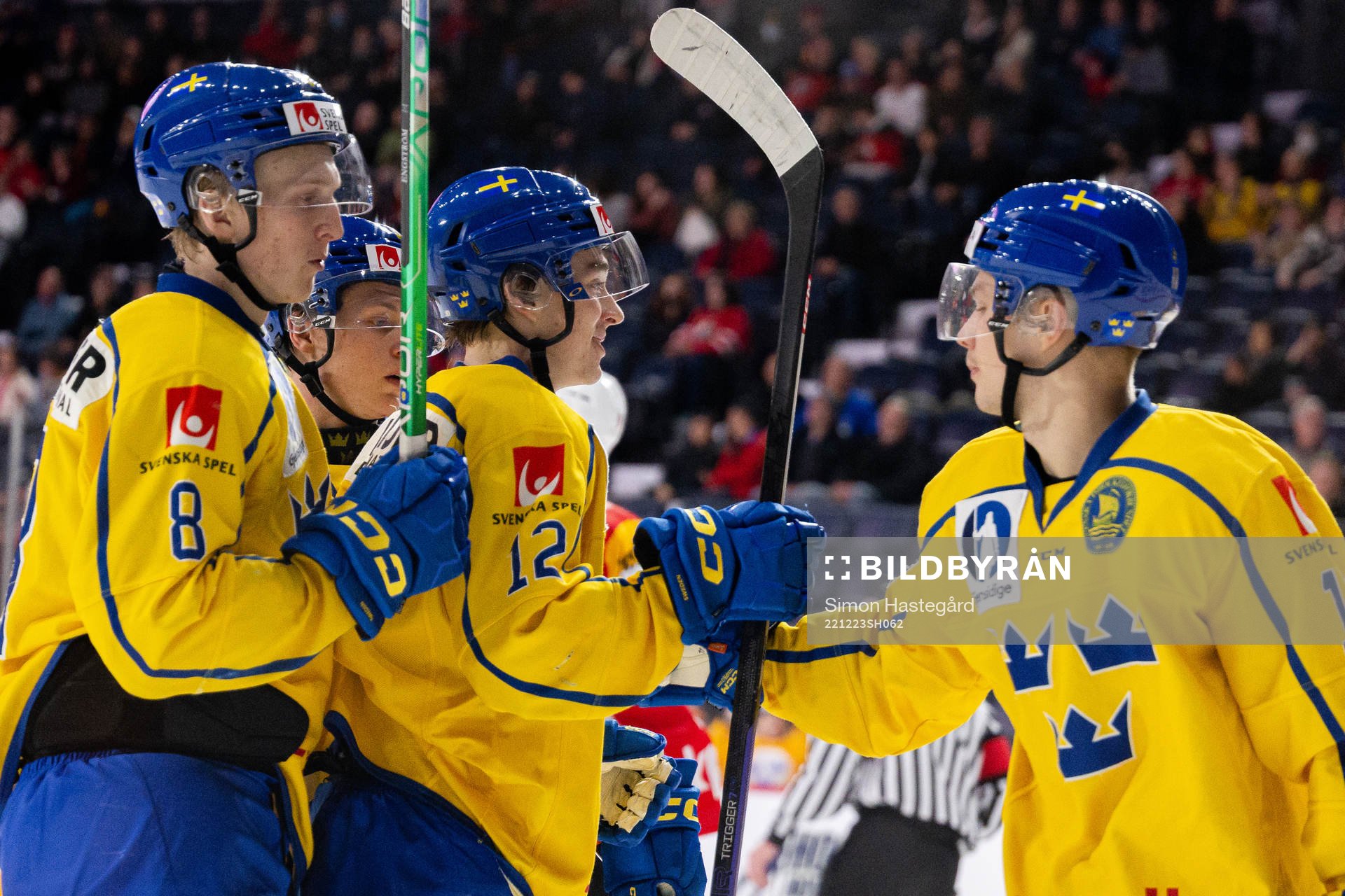 Adam Engström, Noah Östlund and Fabian Lysell of Sweden