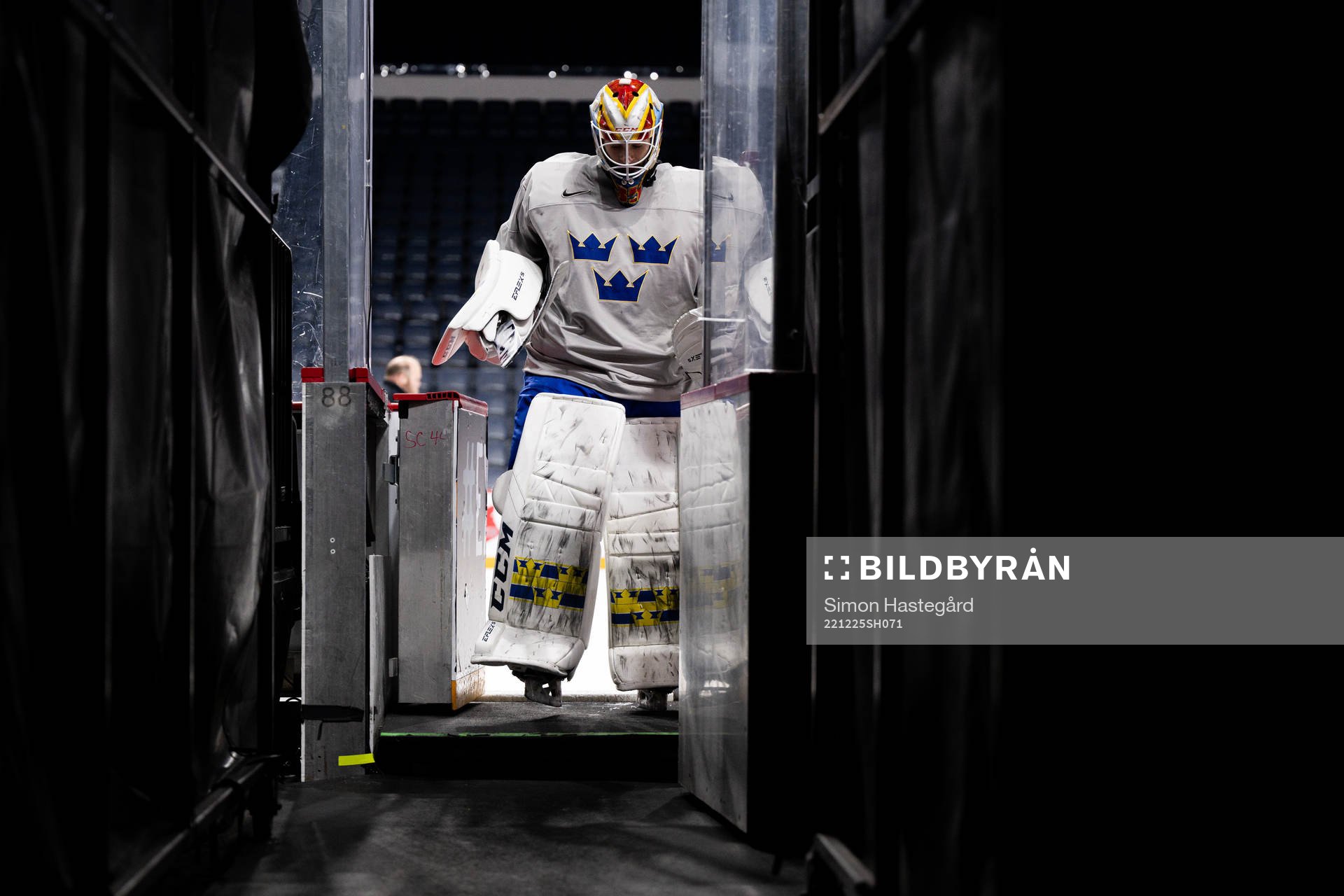 Goaltender Carl Lindbom of Sweden