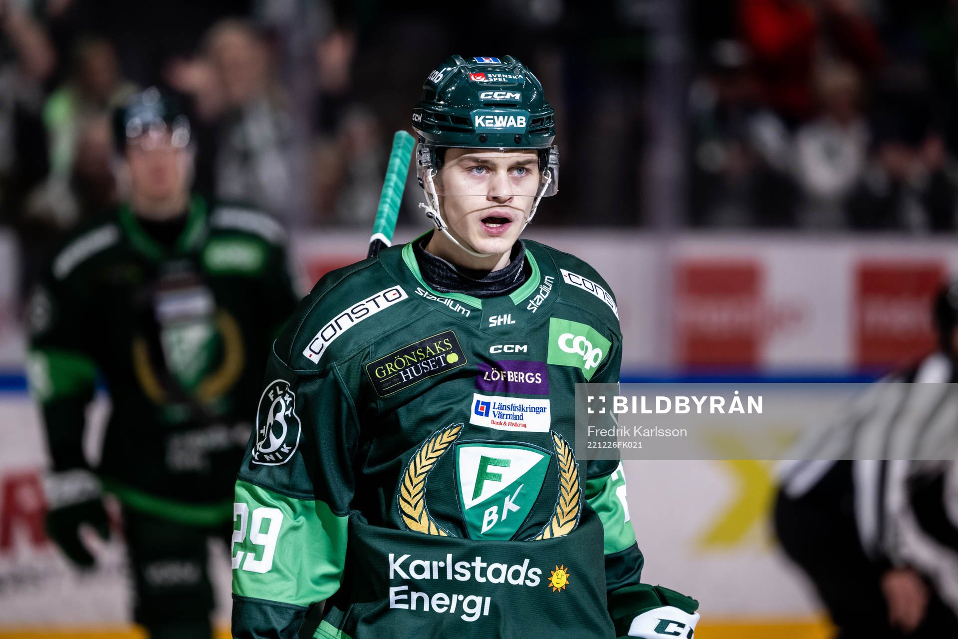 Färjestads Lucas Forsell jublar