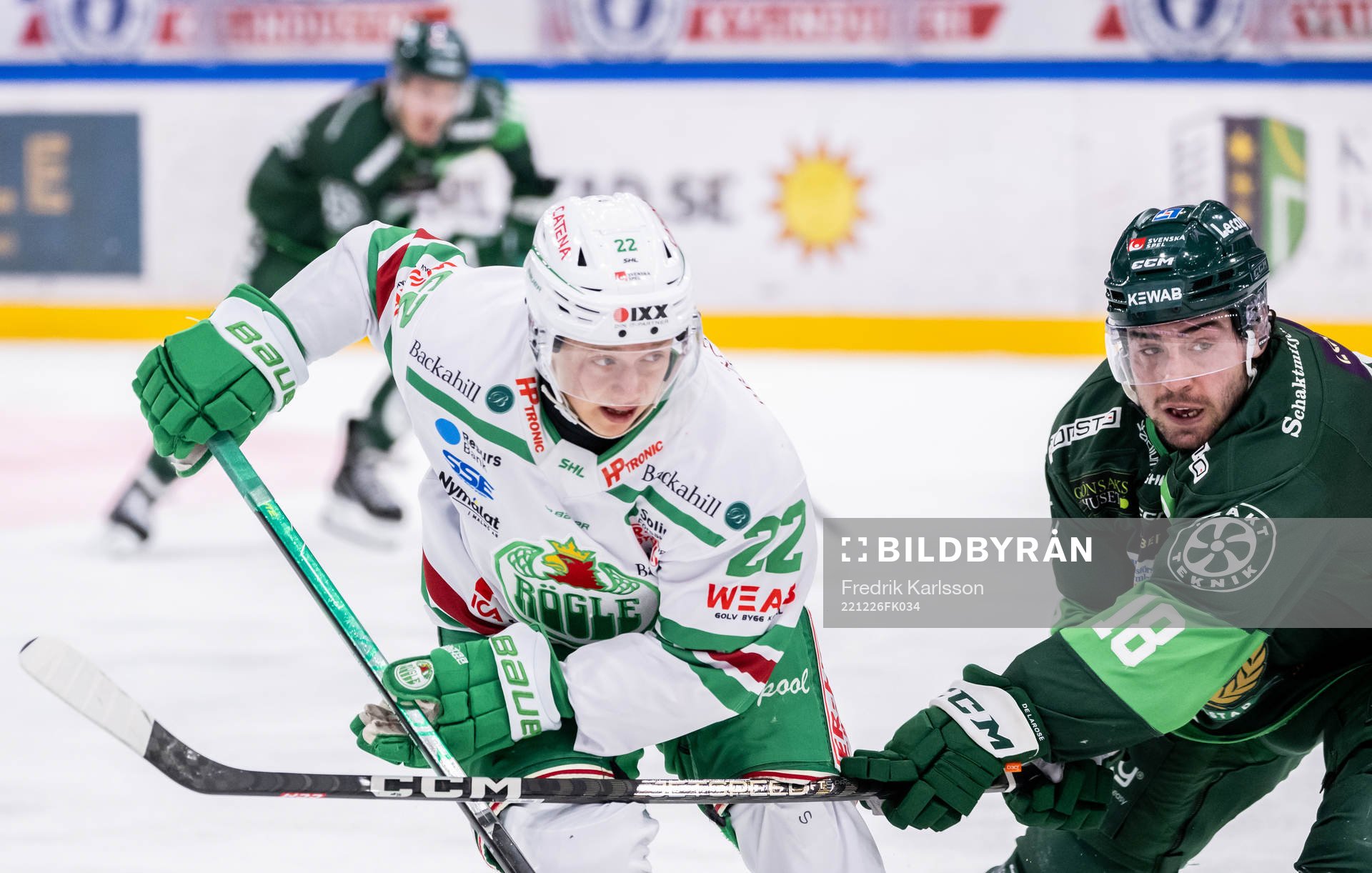 Rögles Samuel Jonsson och Färjestads Remi Elie