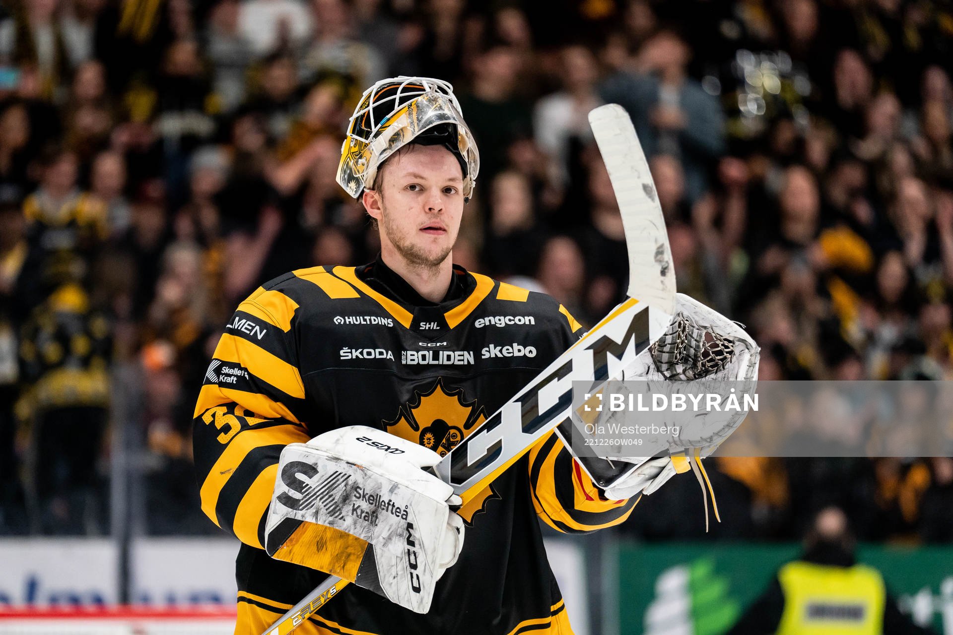 Skellefteås målvakt Linus Söderström jublar