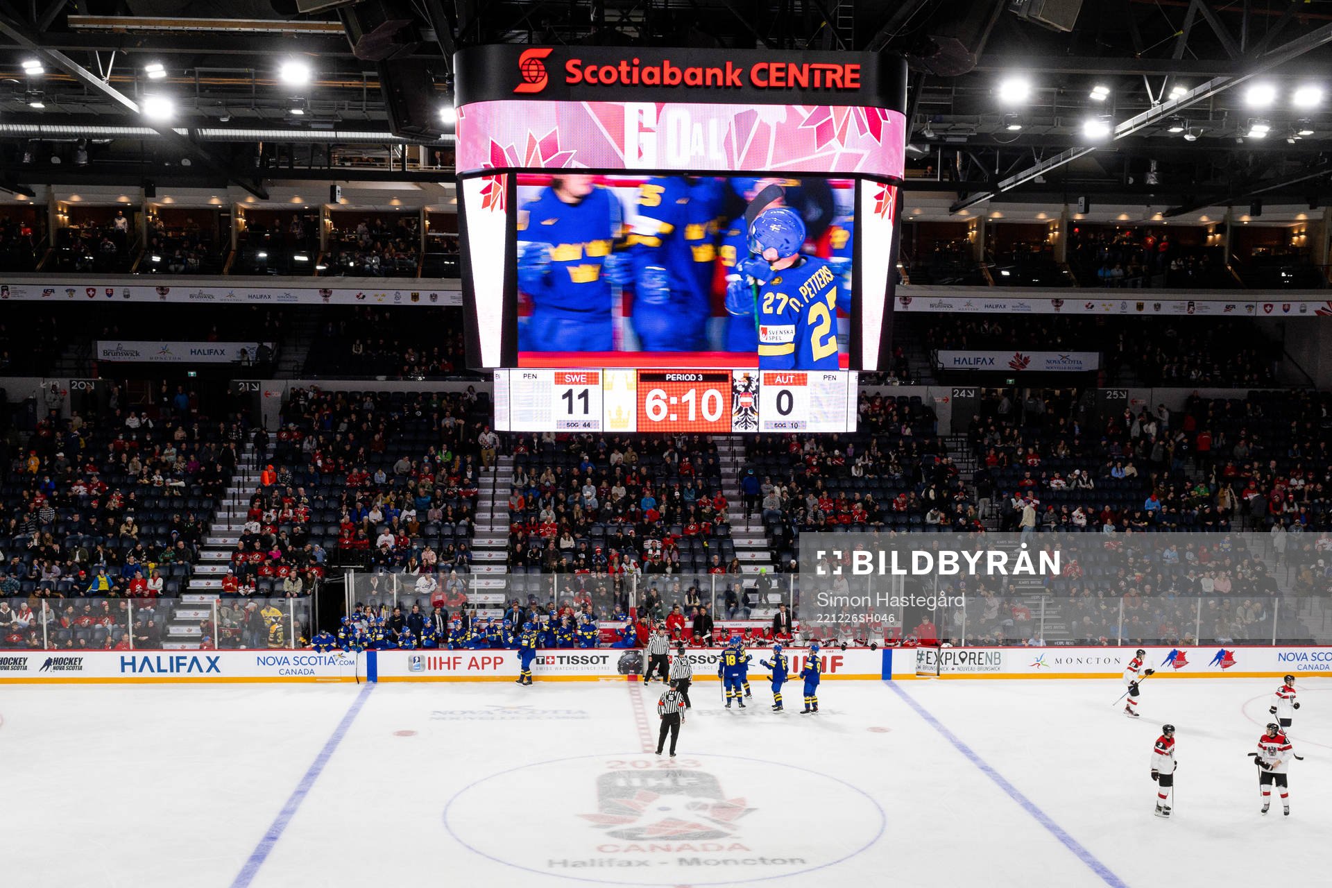 Oskar Pettersson of Sweden celebrates the 11-0 goal