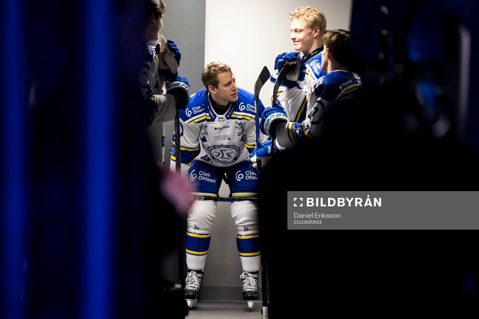 Leksands Carter Ashton innan  ishockeymatchen i SHL mellan