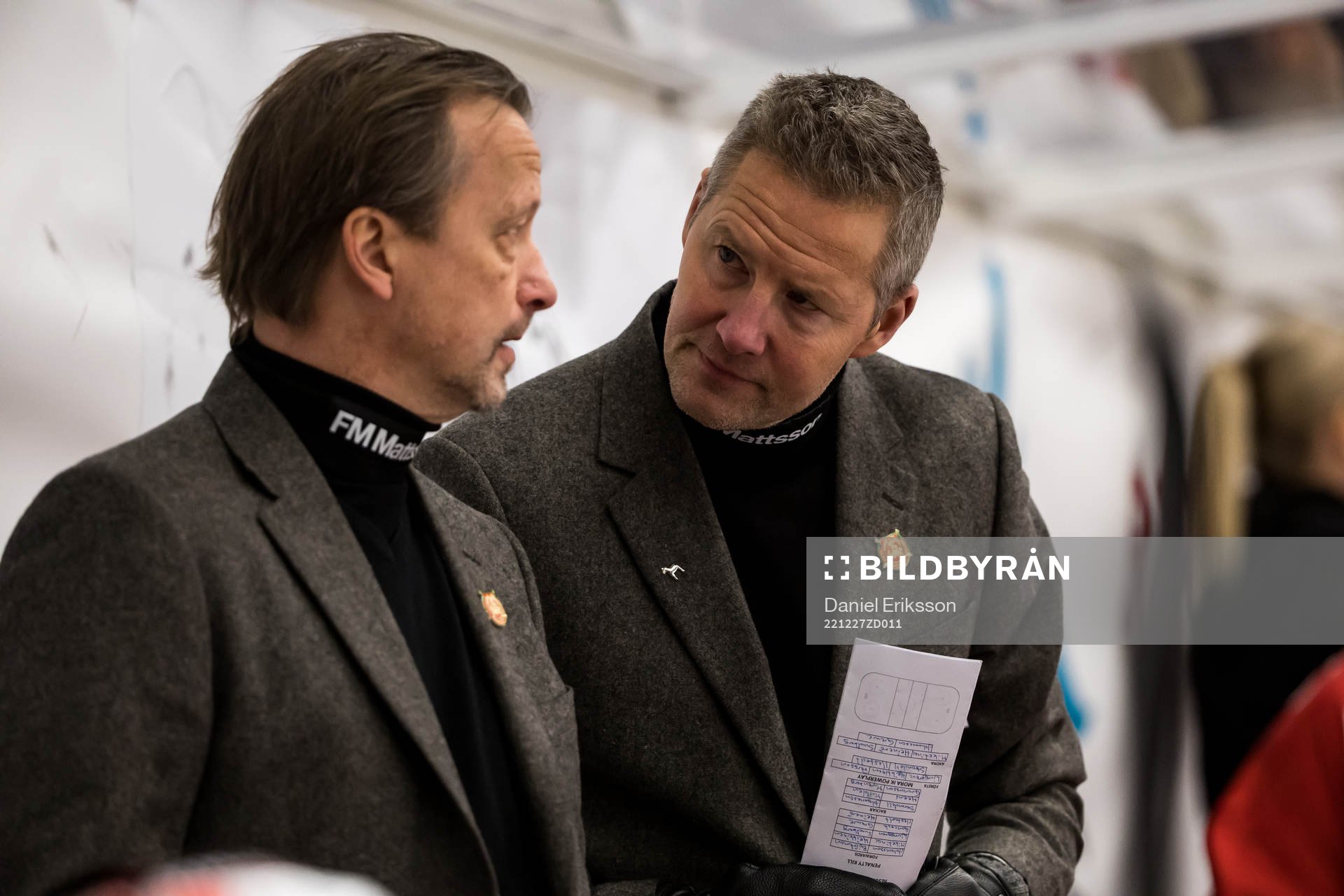 Moras tränare Johan Hedberg och Moras assisterande