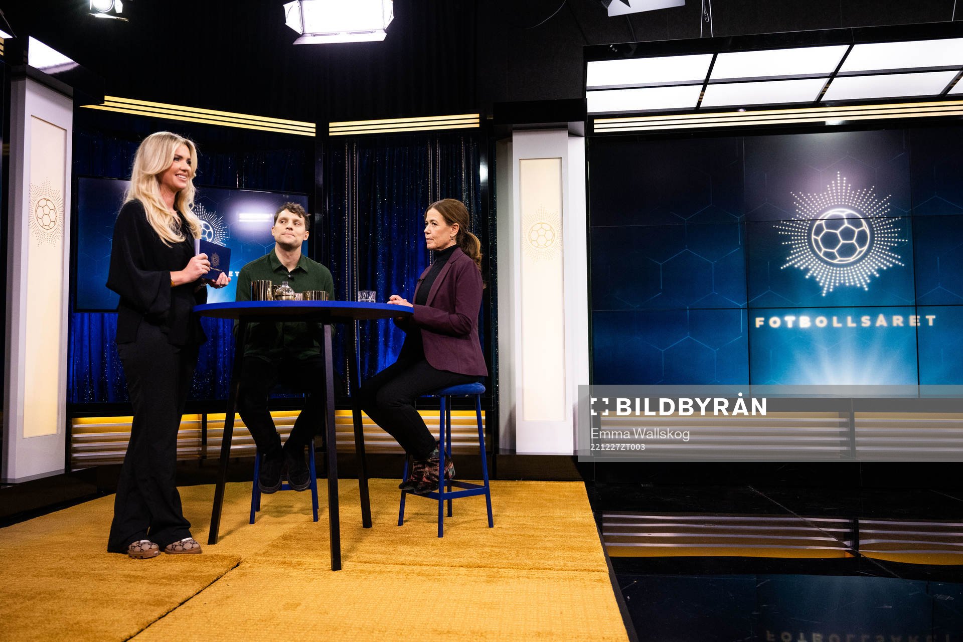 Linn Nordström, Per Bohman och Petra Thorén under Fotbollsåret 2022 den 27 december 2022 i Stockholm. 