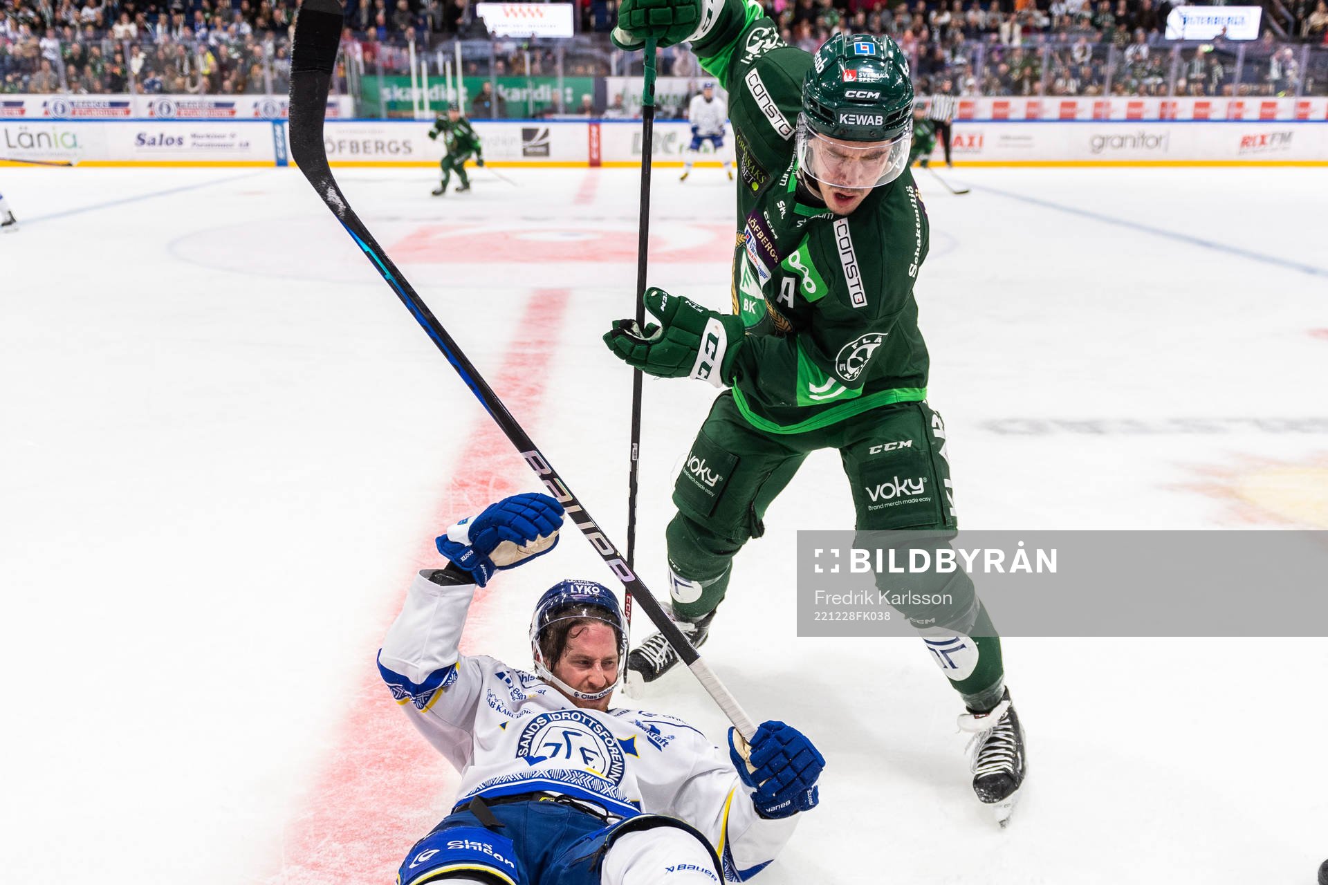 Leksands Justin Glenn Kloos och Färjestads Joakim Nygård