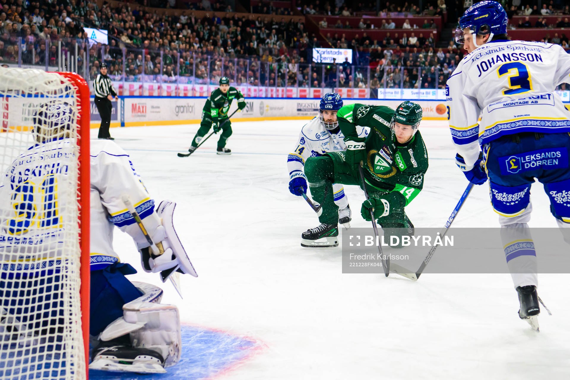 Leksands Oskar Lang och Färjestads Victor Ejdsell