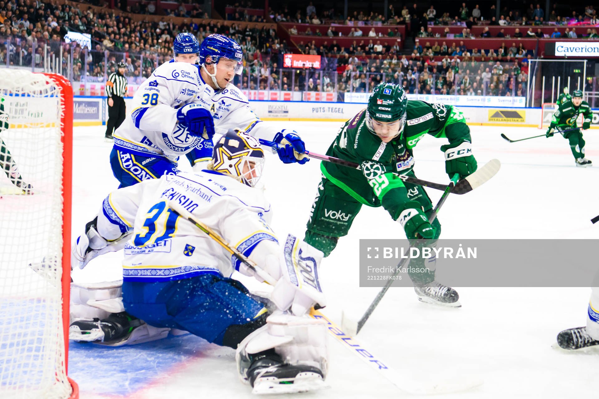 Leksands Olle Alsing och målvakt Kasimir Kaskisuo