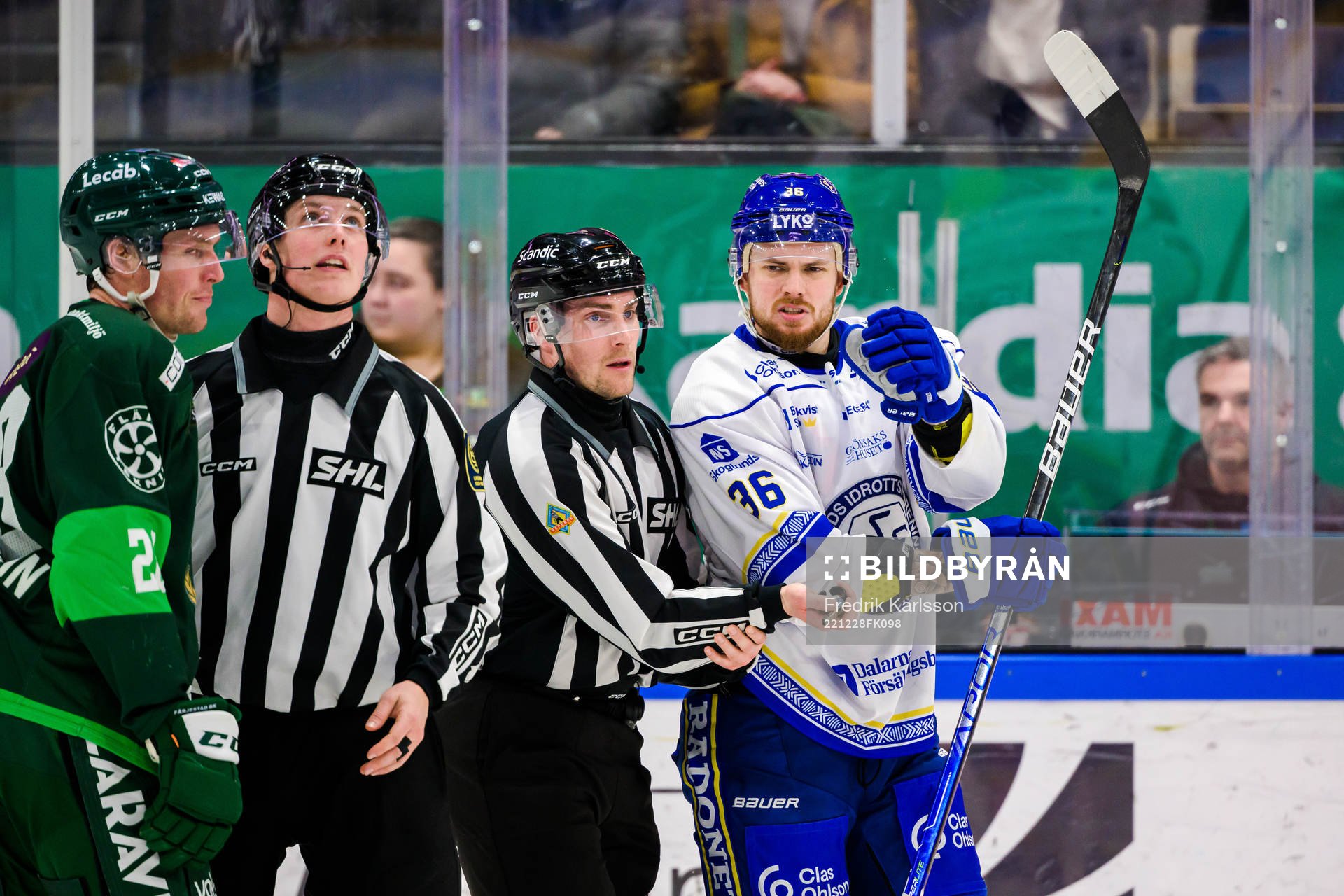 Färjestads Mattias Göransson och Leksands Lucas Elvenes