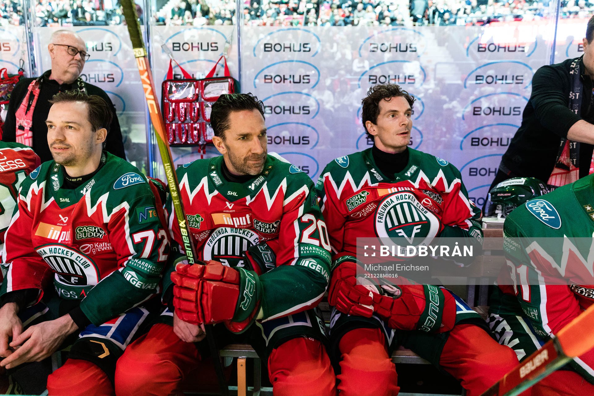 Frölundas Patrik Carlsson, Joel Lundqvist och Loui Eriksson
