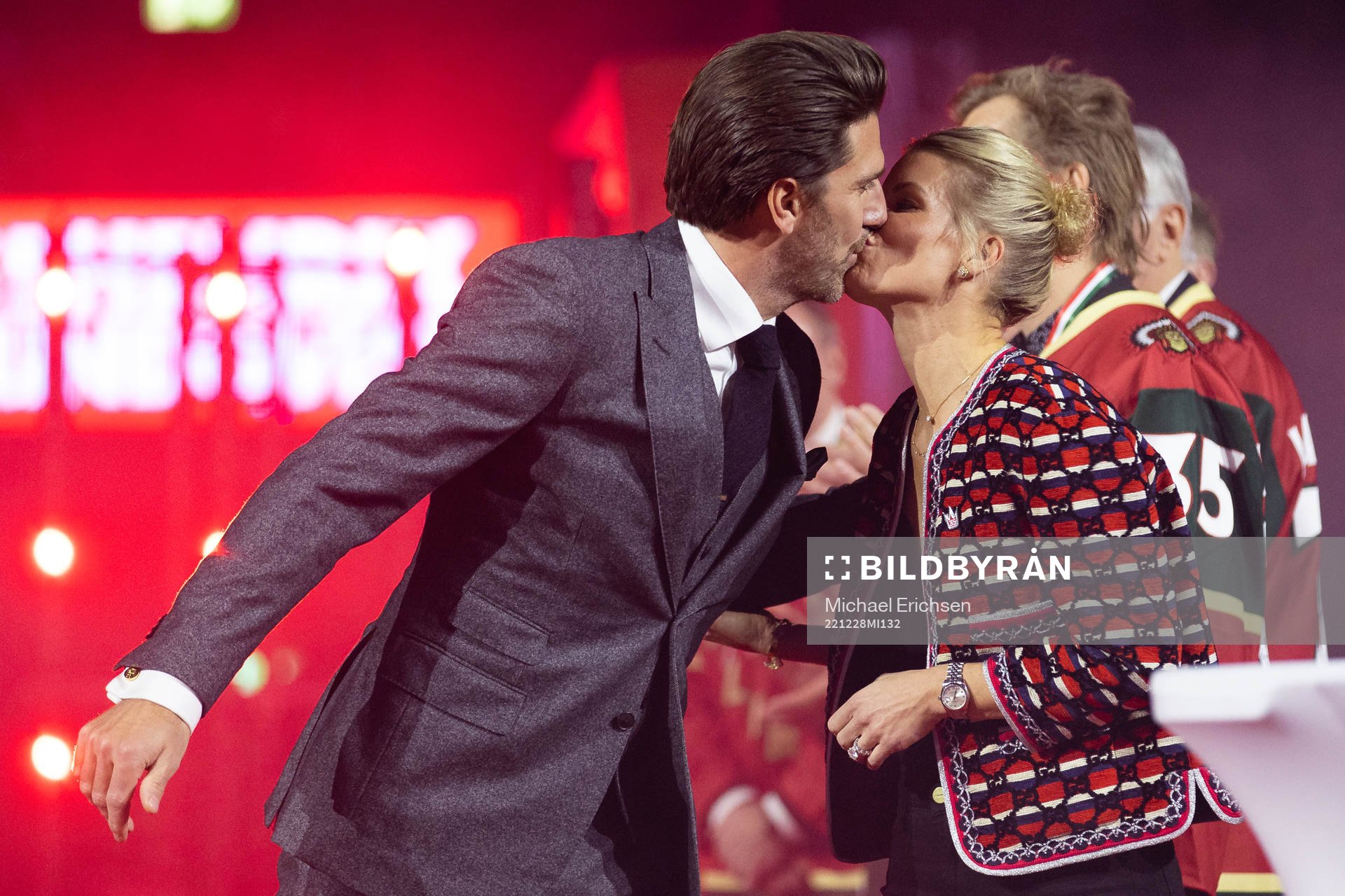 Henrik Lundqvist med sin hustru Therese Andersson