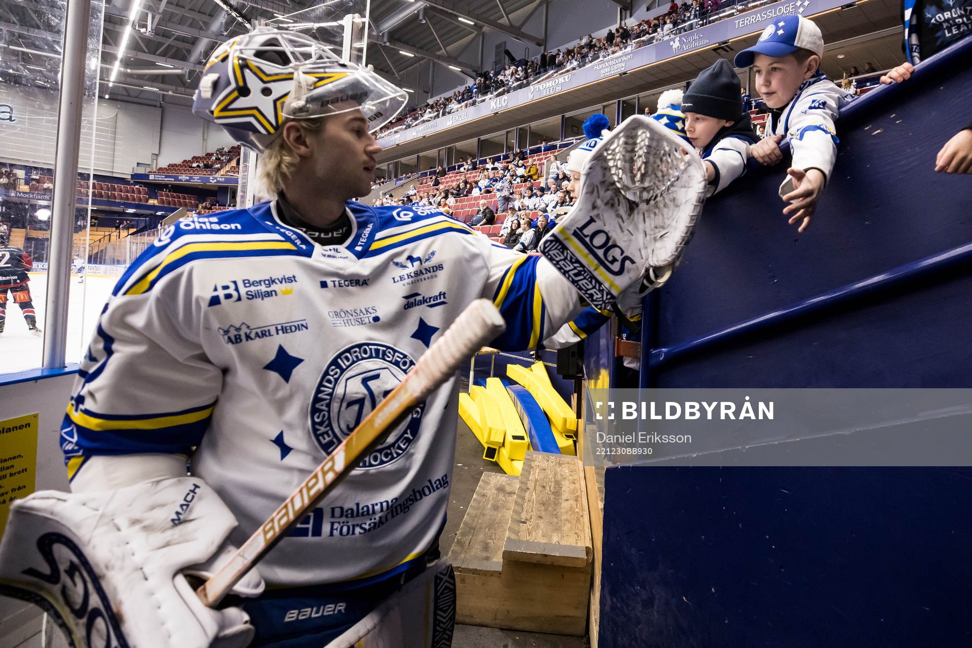 Leksands målvakt Kasimir Kaskisuo innan ishockeymatchen i