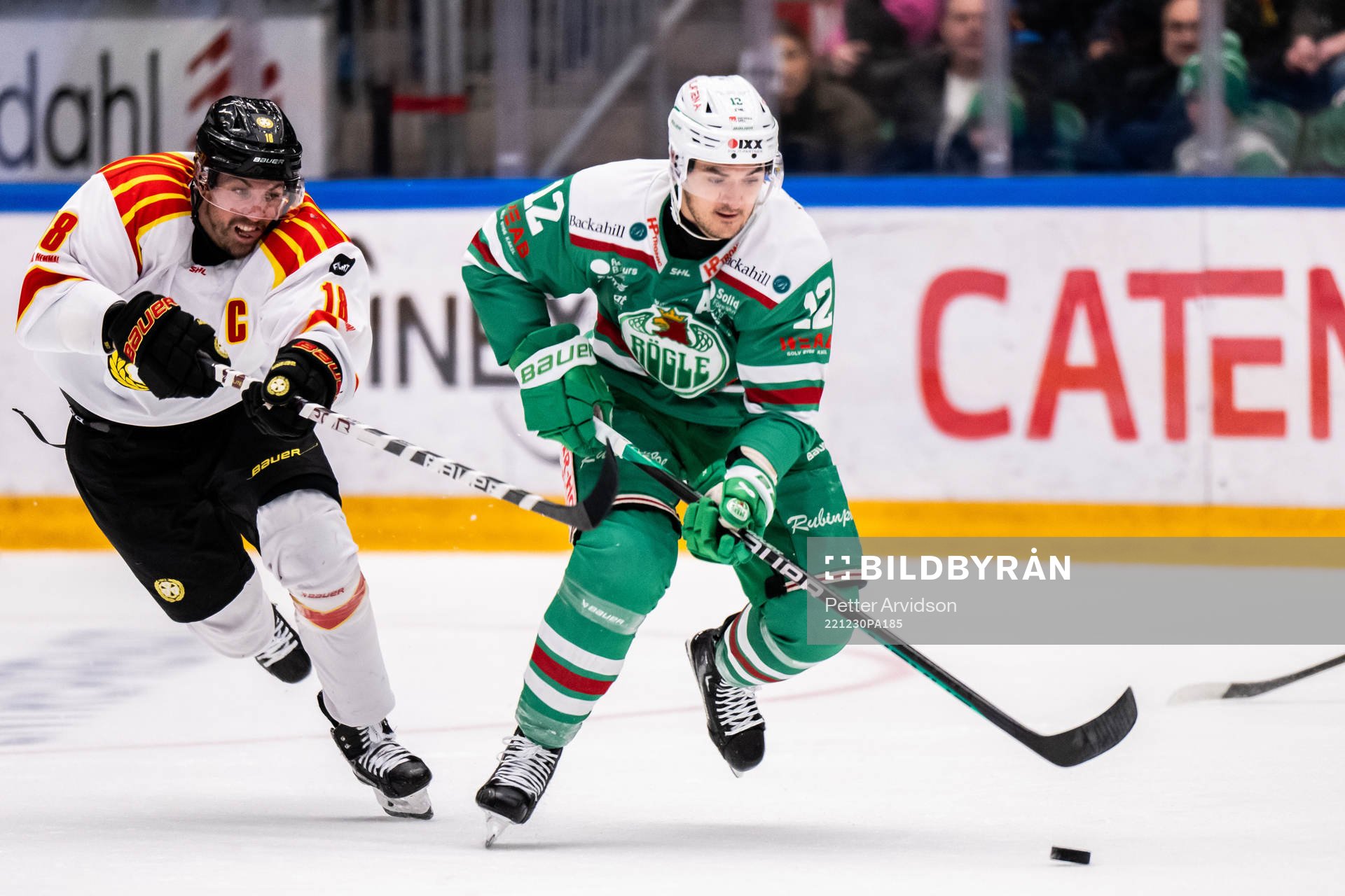 Brynäs Anton Rödin och Rögles Brady Ferguson