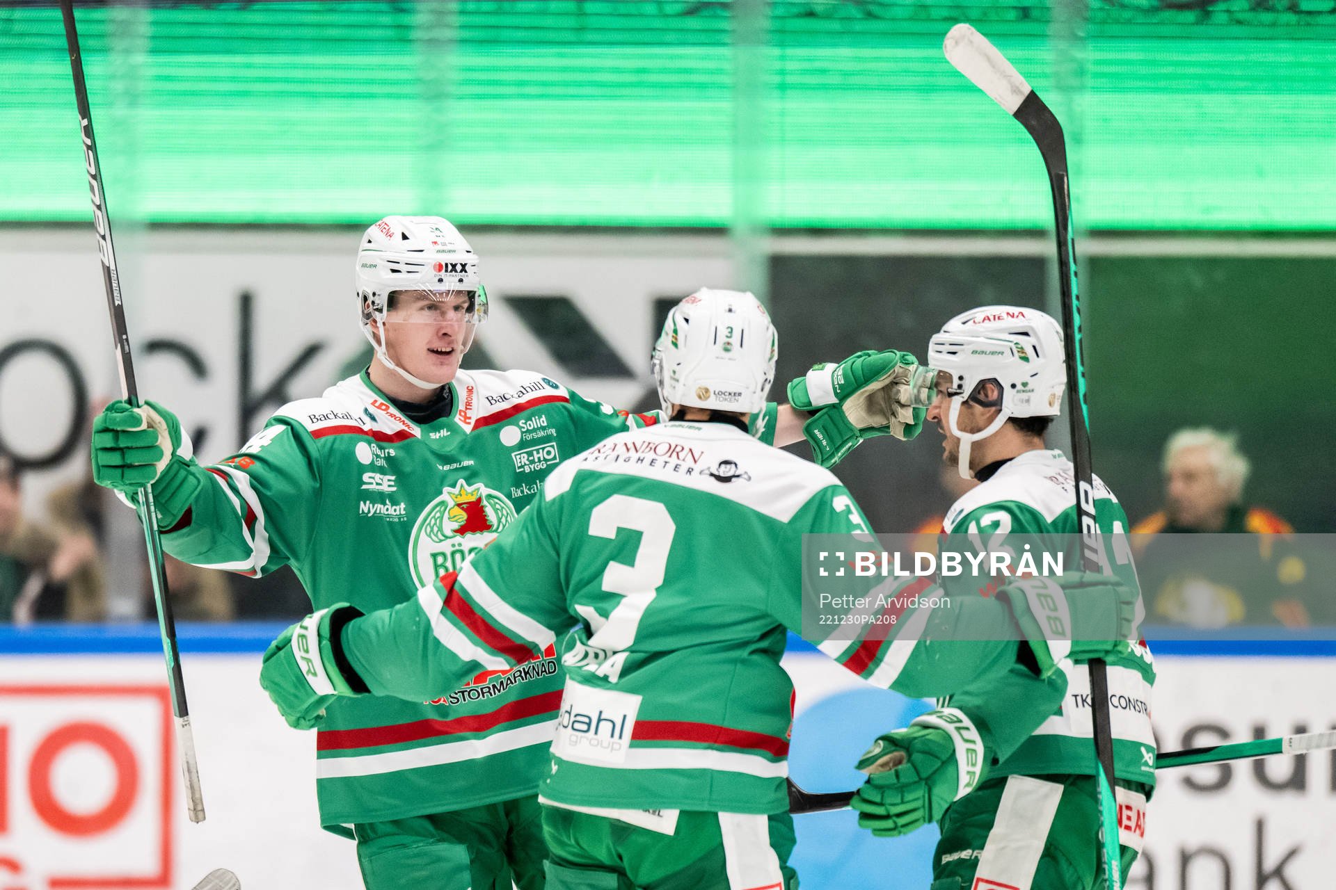 Rögles Adam Edström, Michael Kapla och Brady Ferguson