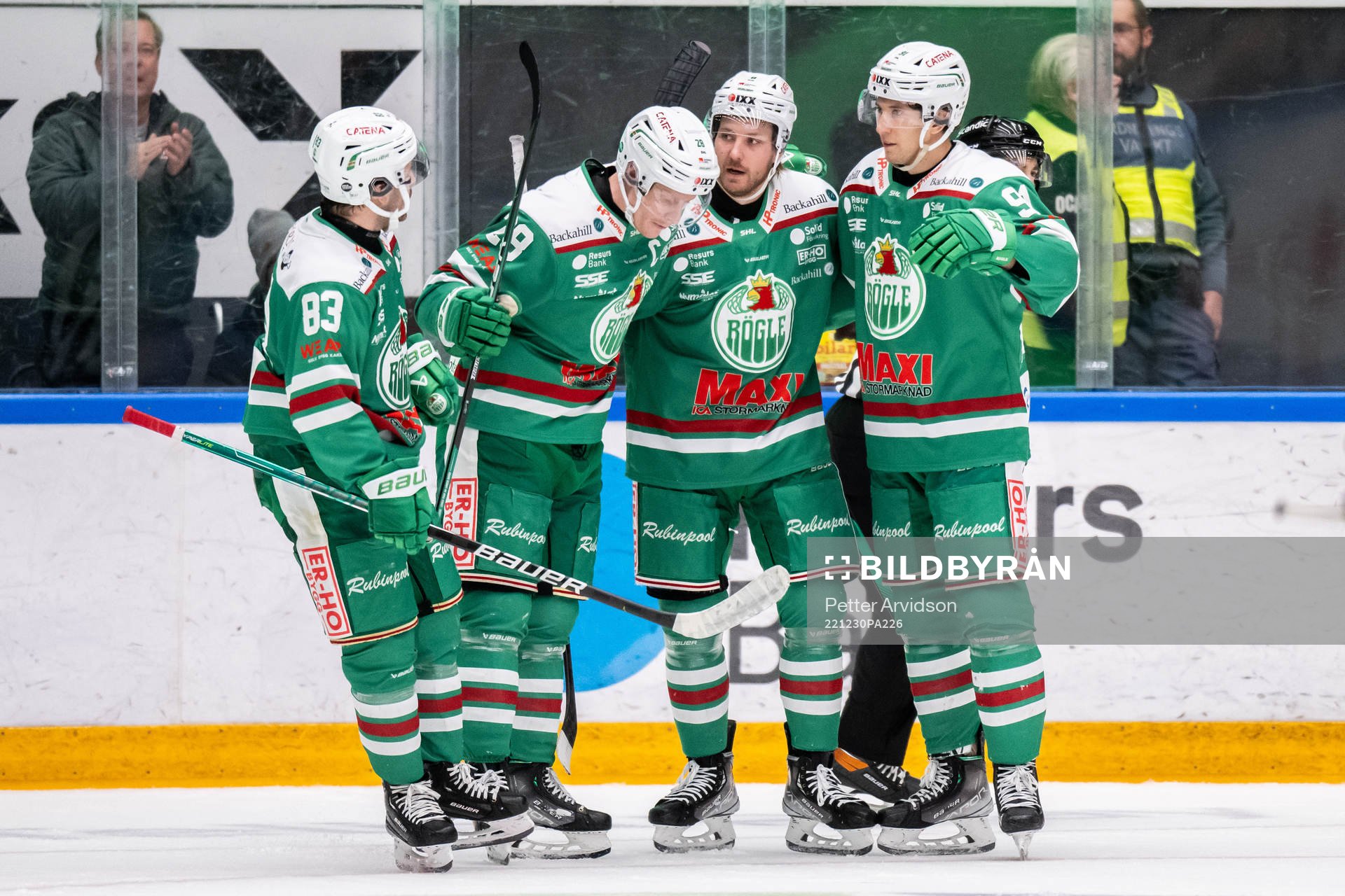 Rögles Riley Sheen, Anton Bengtsson, Linus Sandin och Adam