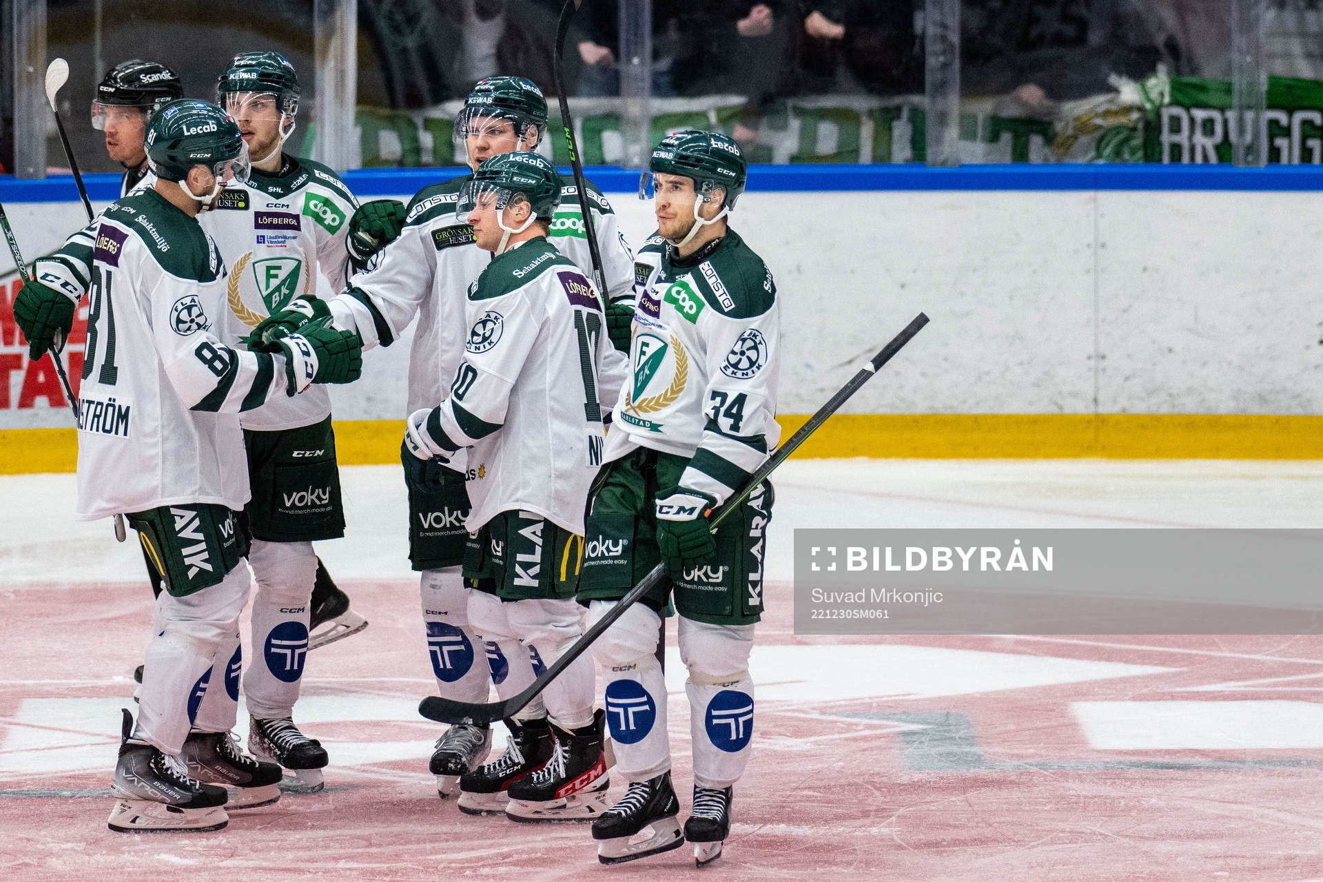 Färjestads spelare jublar