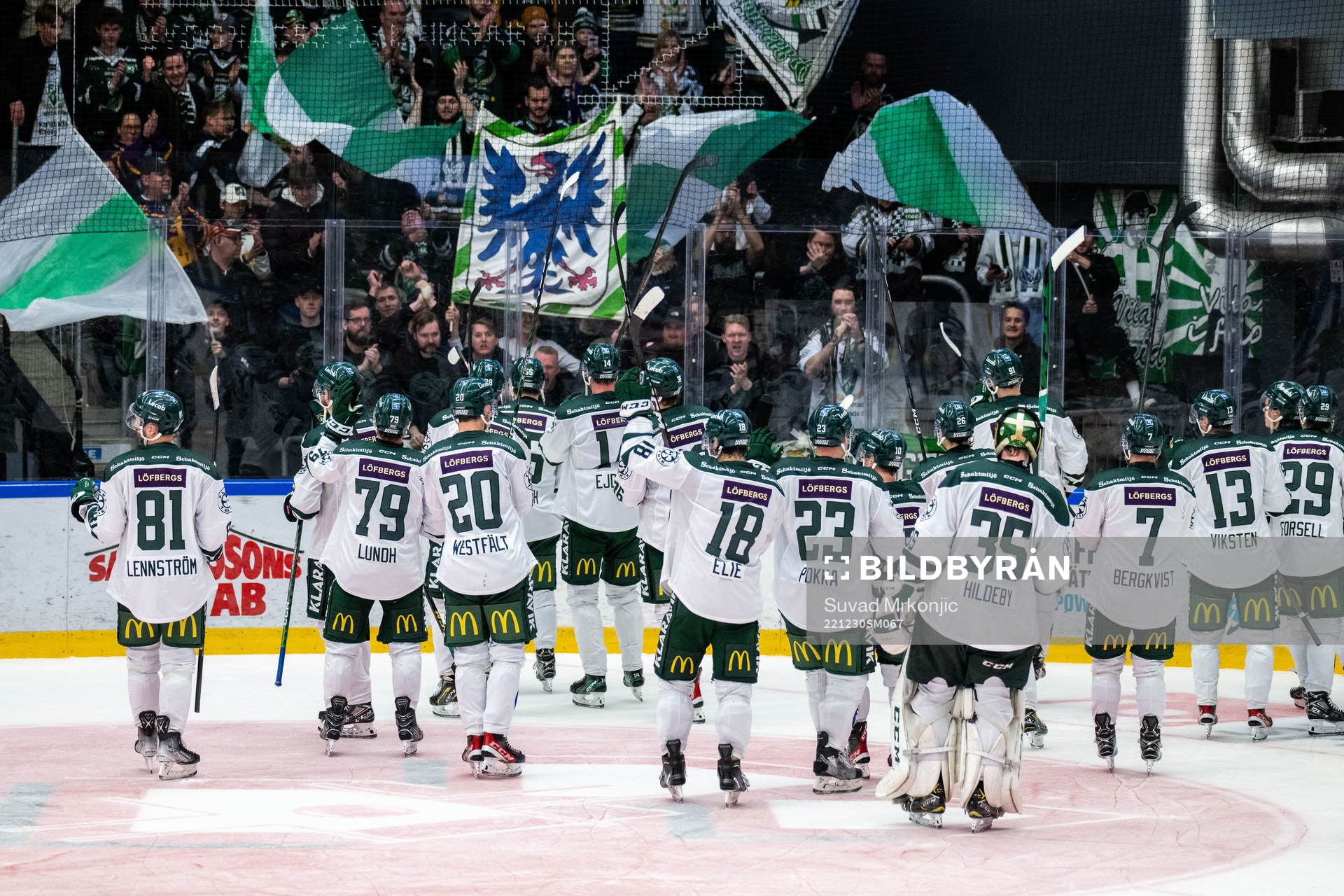 Färjestads spelare jublar