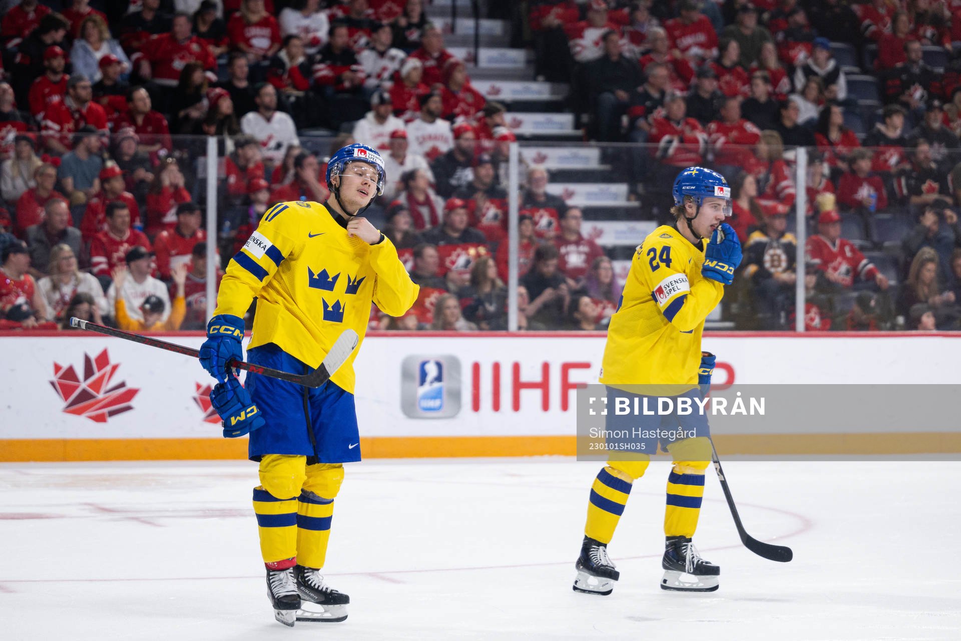 Fabian Lysell and Jonathan Lekkerimäki of Sweden look