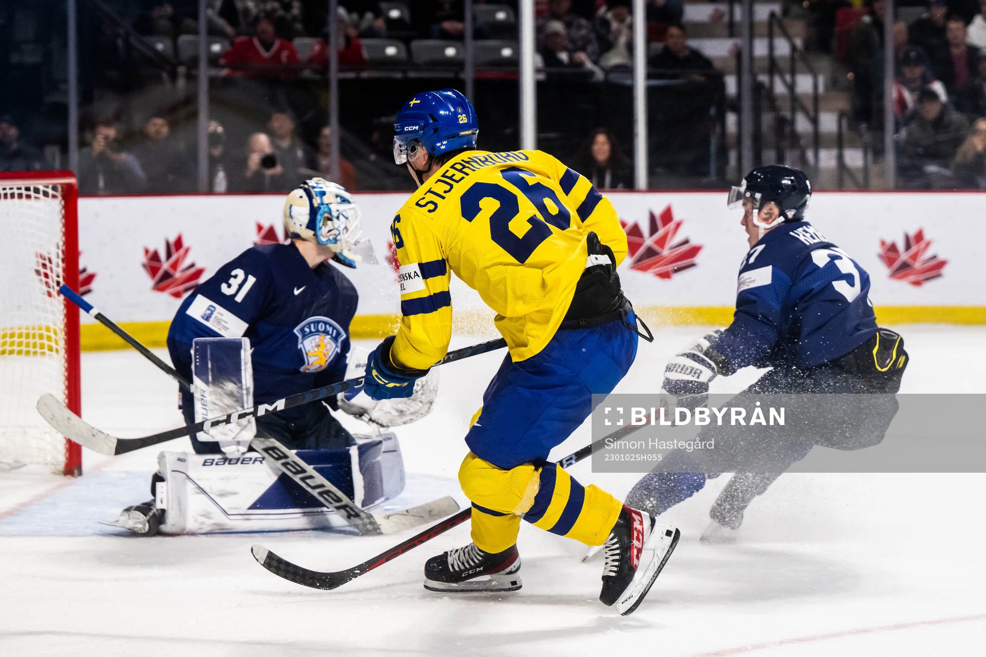 Victor Stjernborg of Sweden scores the 2-3 goal against