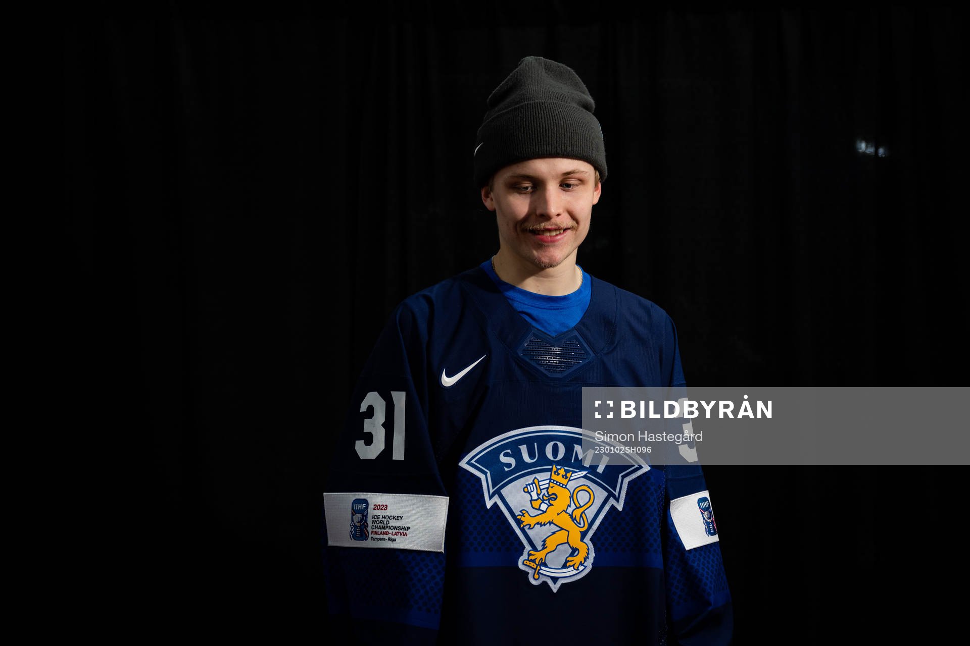 Goaltender Jani Lampinen of Finland