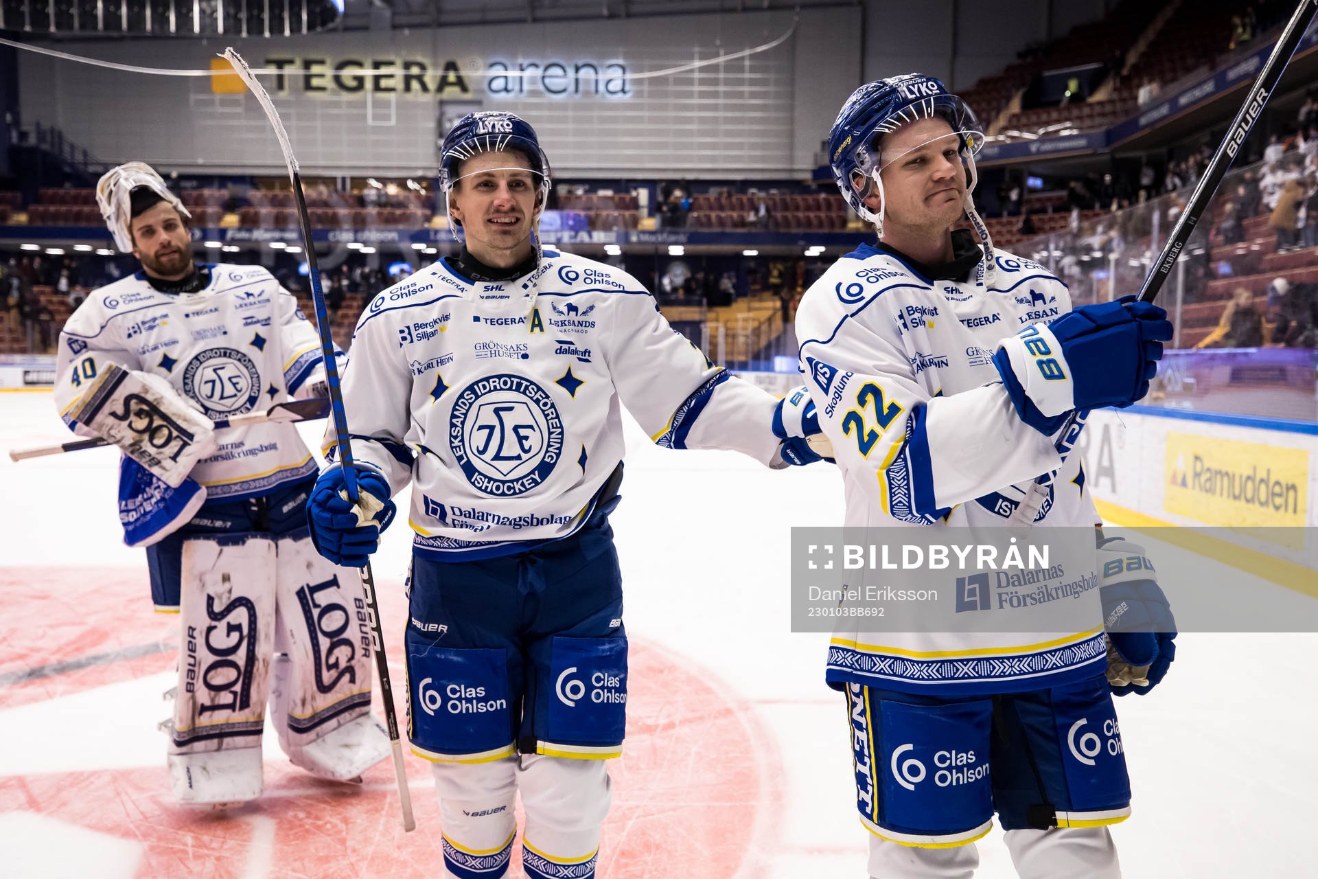 Leksands Patrik Noren och Tobias Ekberg jubel