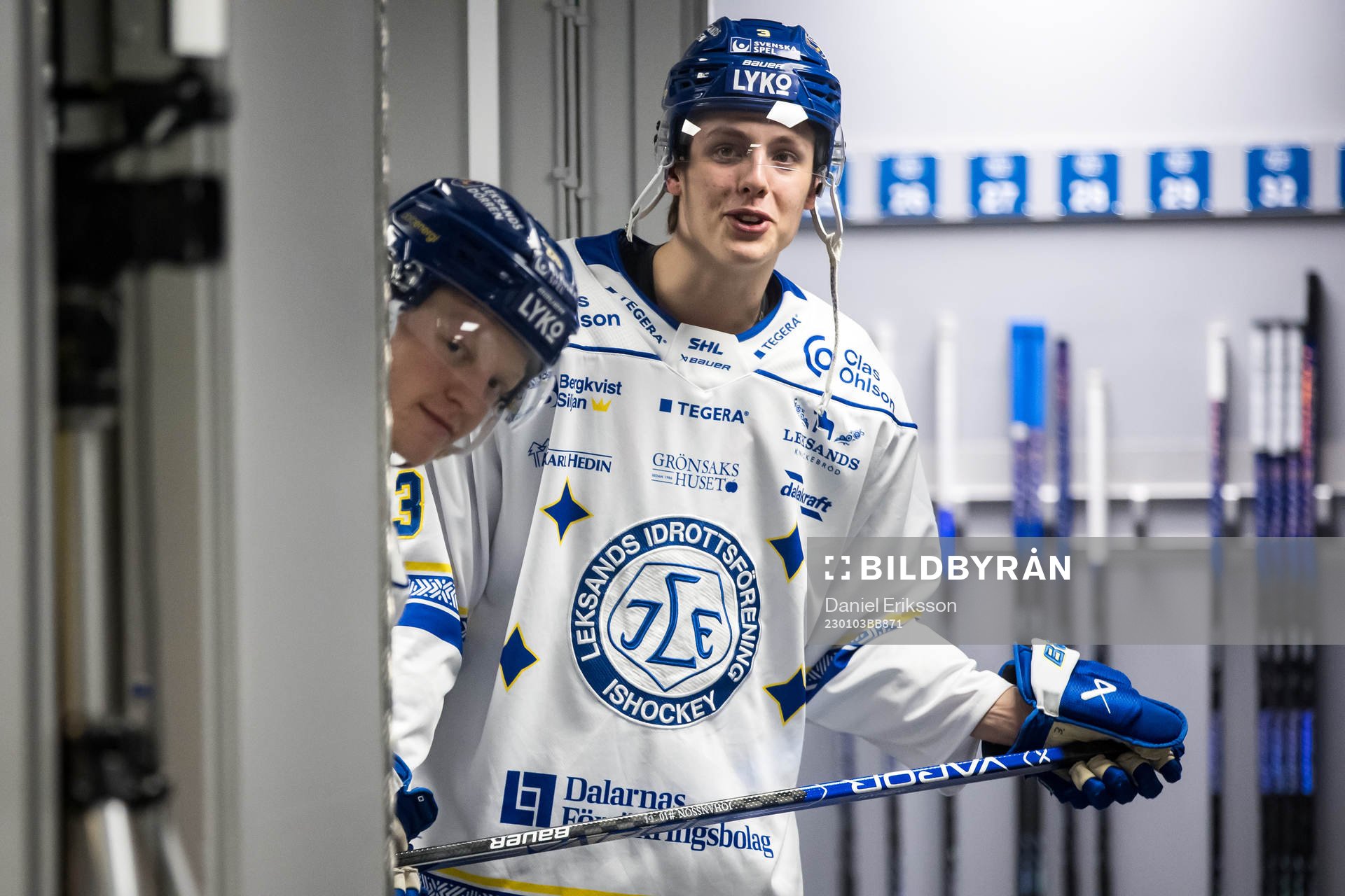 Leksands Emil Heineman och Leksands Anton Johansson innan