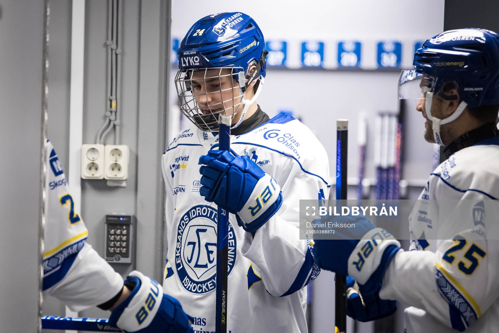 Leksands Felix Unger Sörum innan ishockeymatchen i SHL