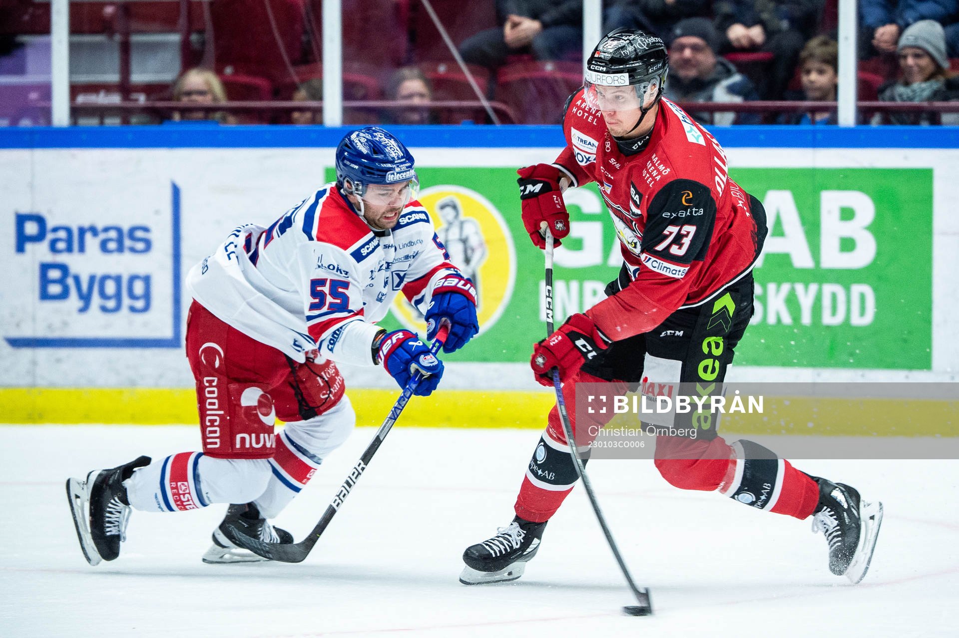 Oskarshamns David Quenneville och Malmö Redhawks Adam