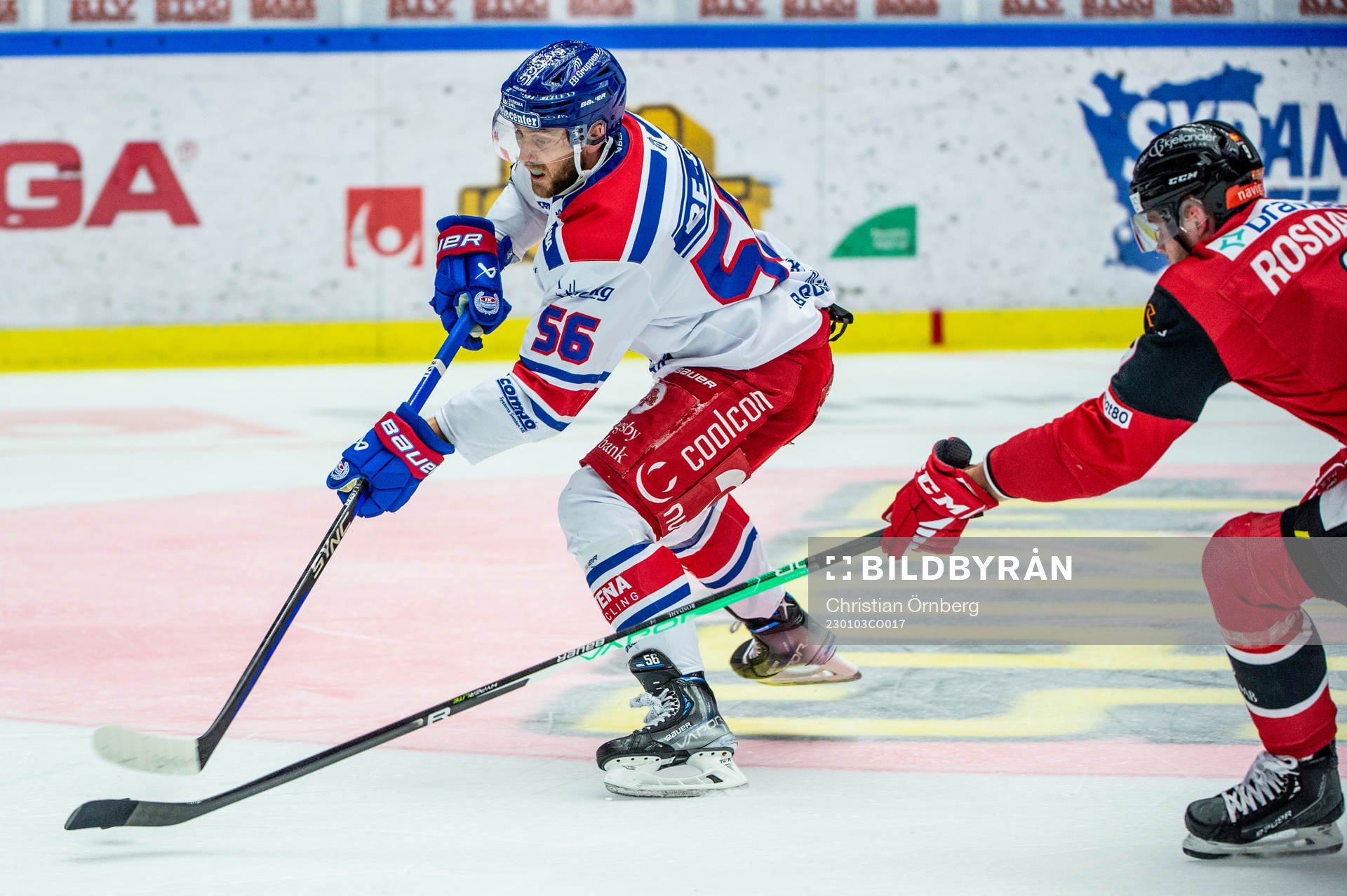 Oskarshamns Robin Norell mot Malmö Redhawks Kim Rosdahl