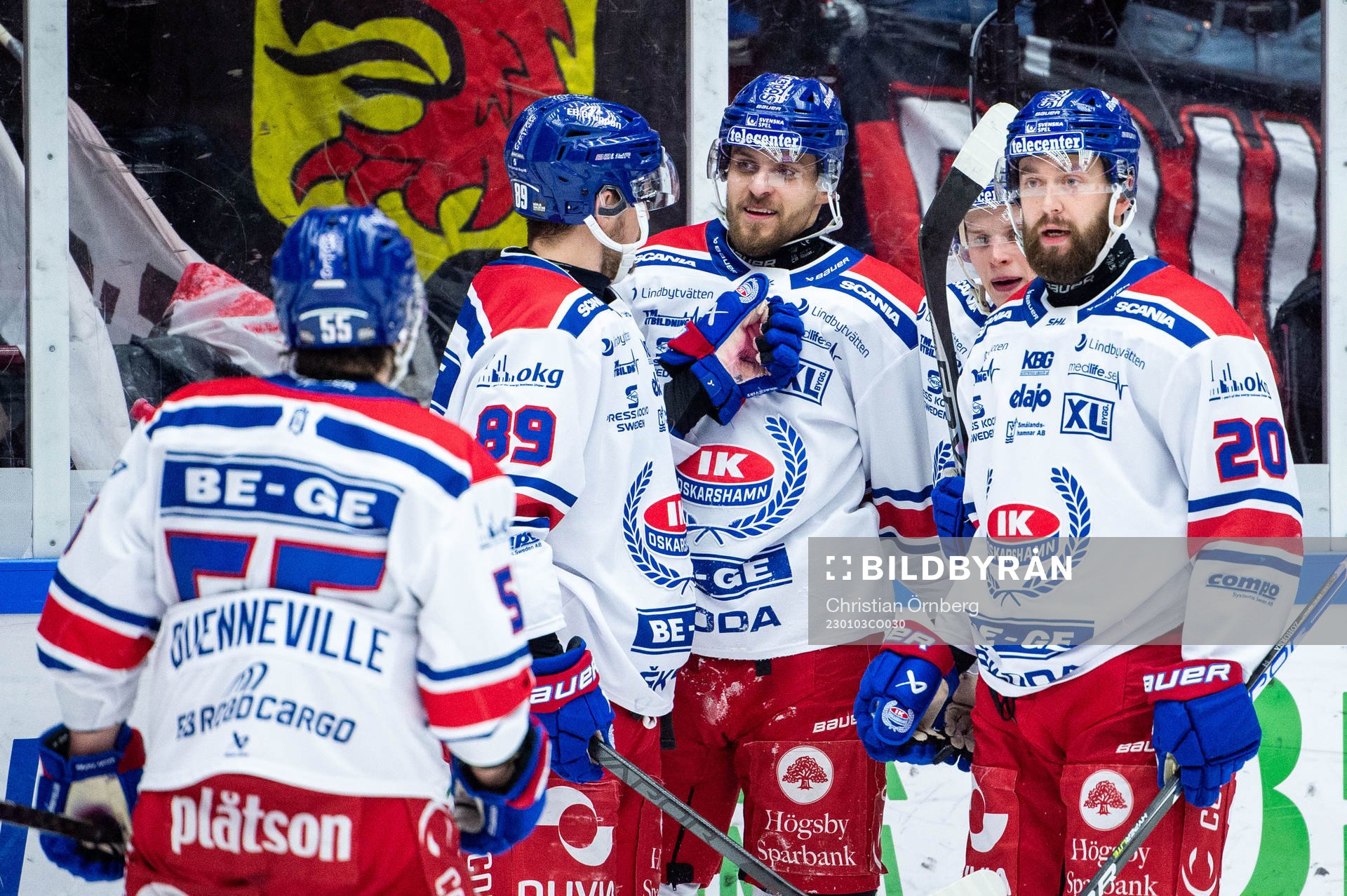 Oskarshamns Jiri Smejkal jublar med lagkamrater