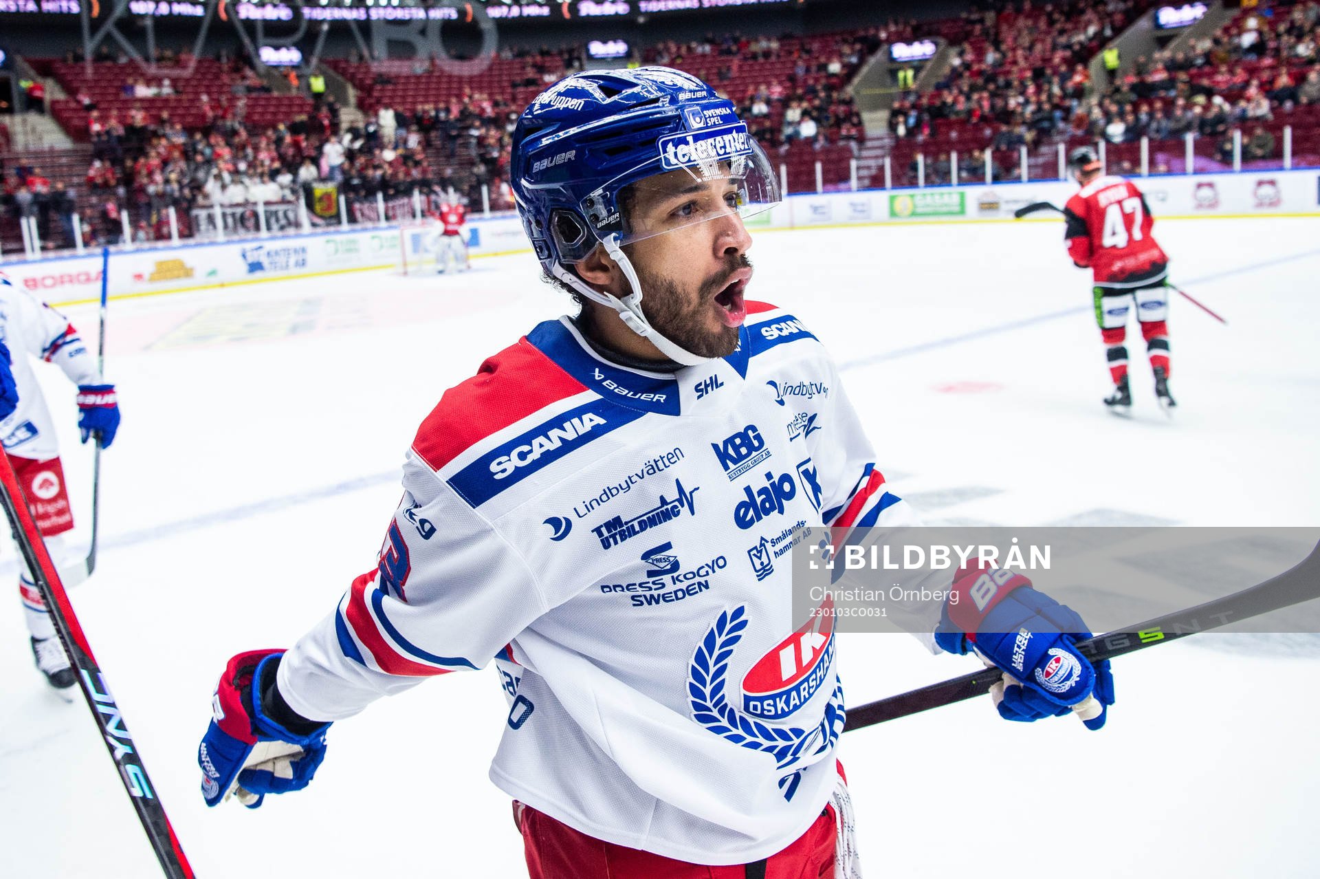 Oskarshamns Cameron Brace jublar