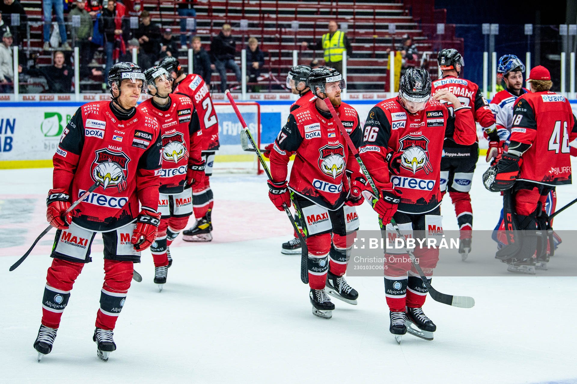 Malmö Redhawks spelare deppar