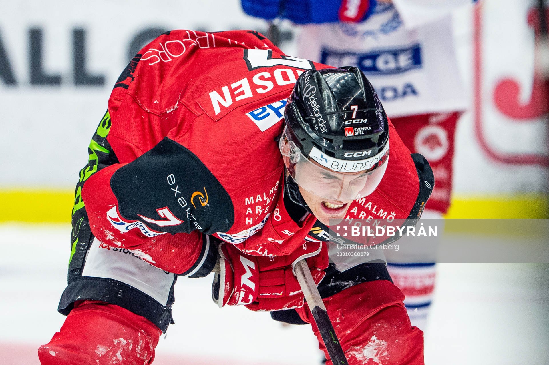 Malmö Redhawks Oliver Lauridsen grinar illa