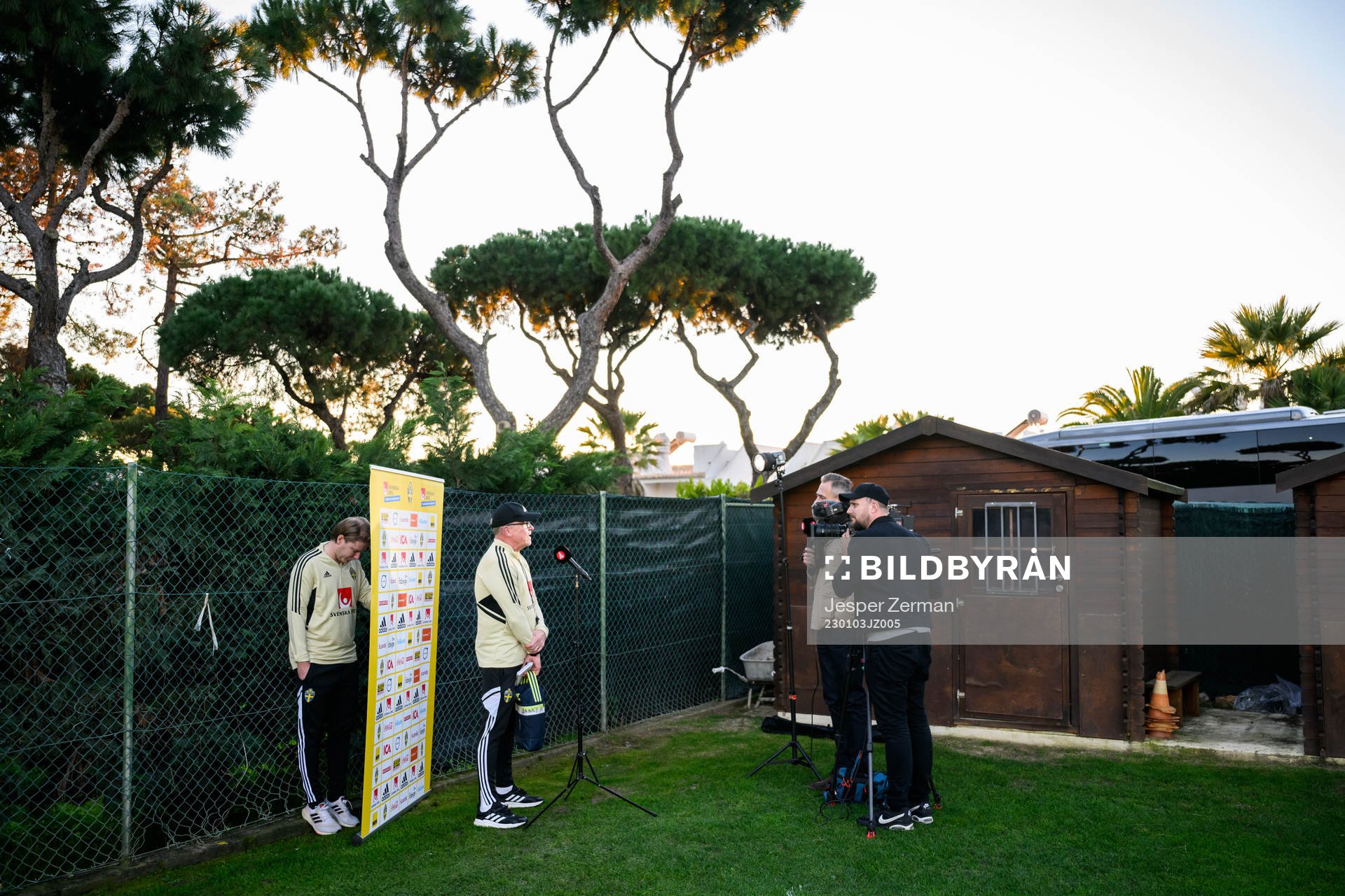 head coach Janne Andersson of the Swedish national football team speaking to media after a training session on January 3, 2023 in Algarve.