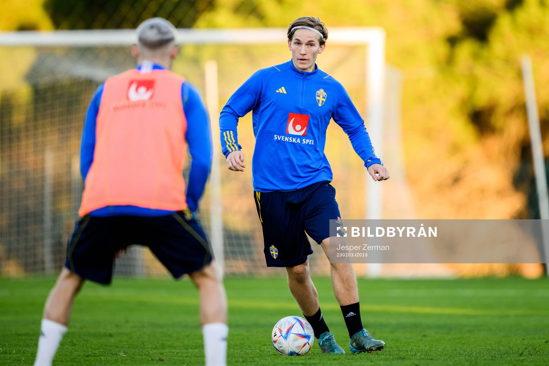 Johan Bångsbo of the Swedish national football team at a