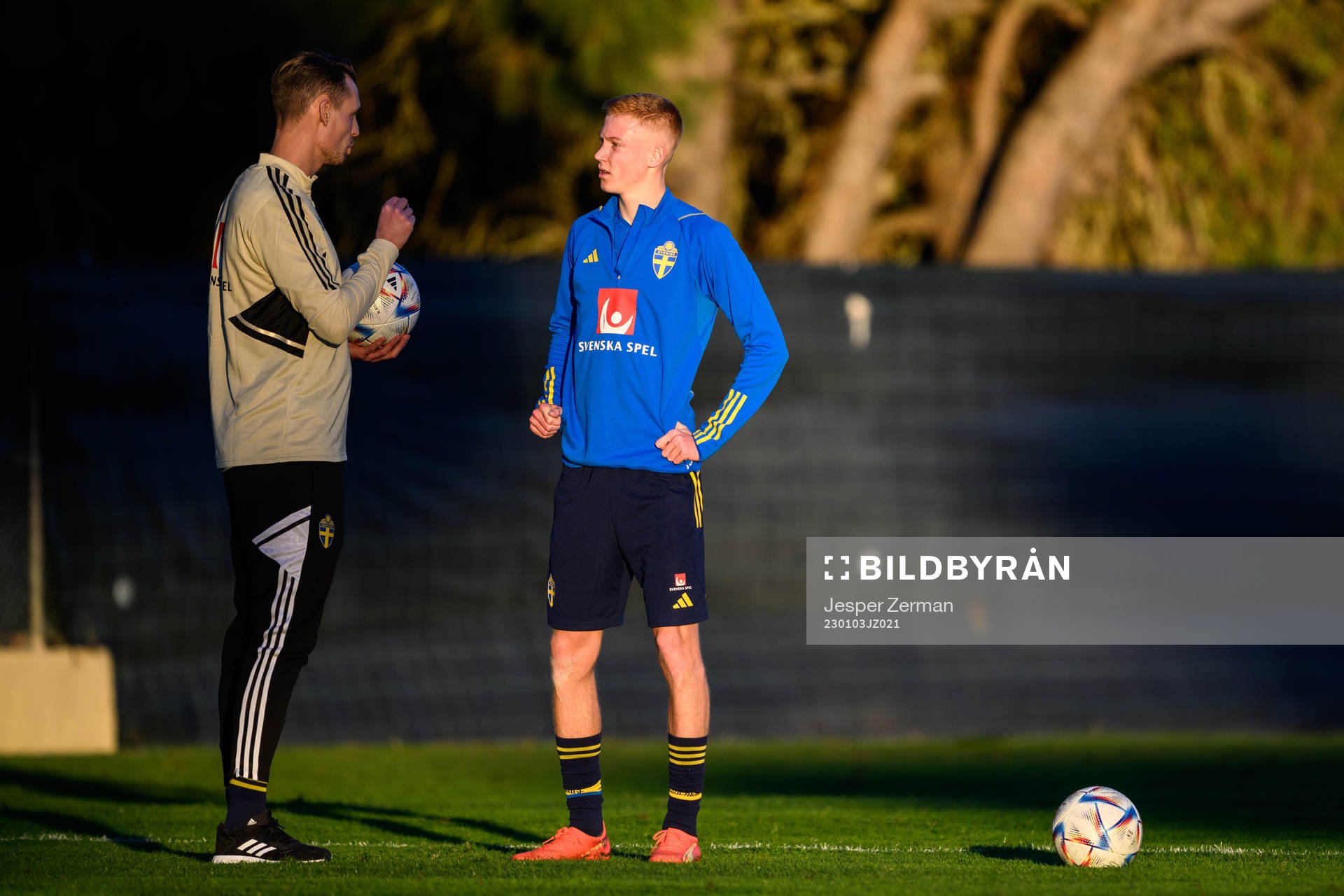 Hugo Larsson of the Swedish national football team at a