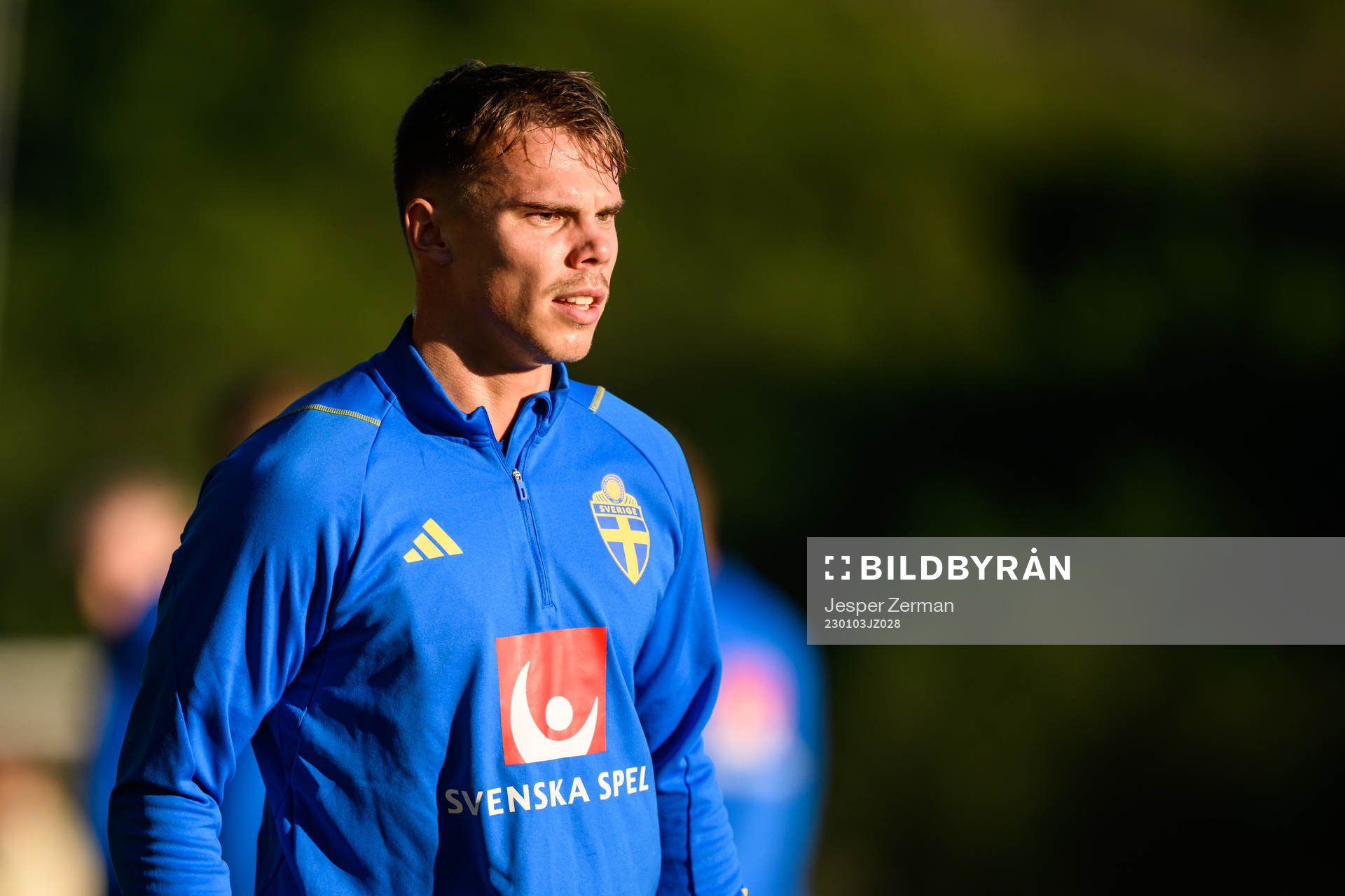 Elias Andersson of the Swedish national football team at a