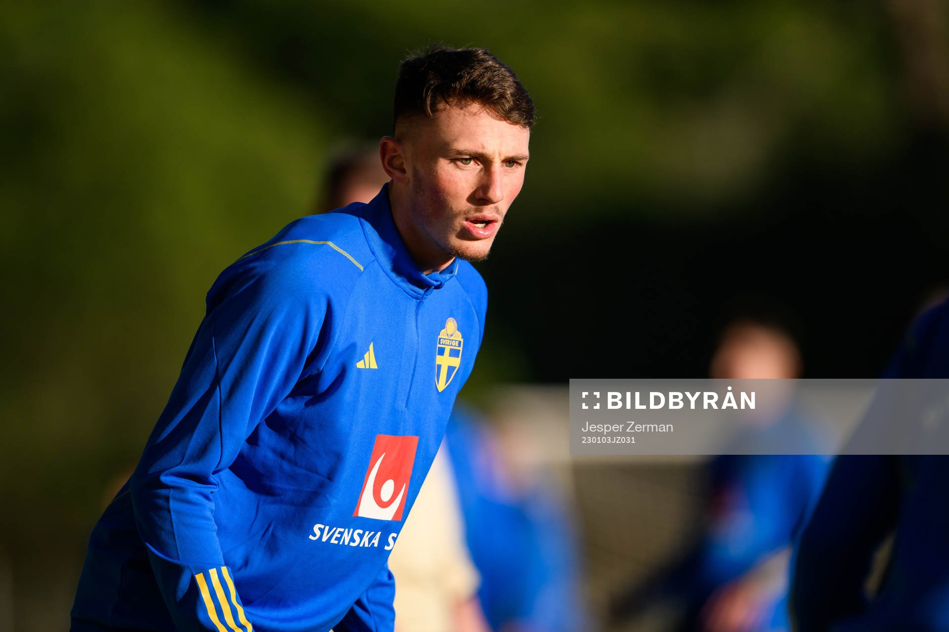 Noah Persson of the Swedish national football team at a