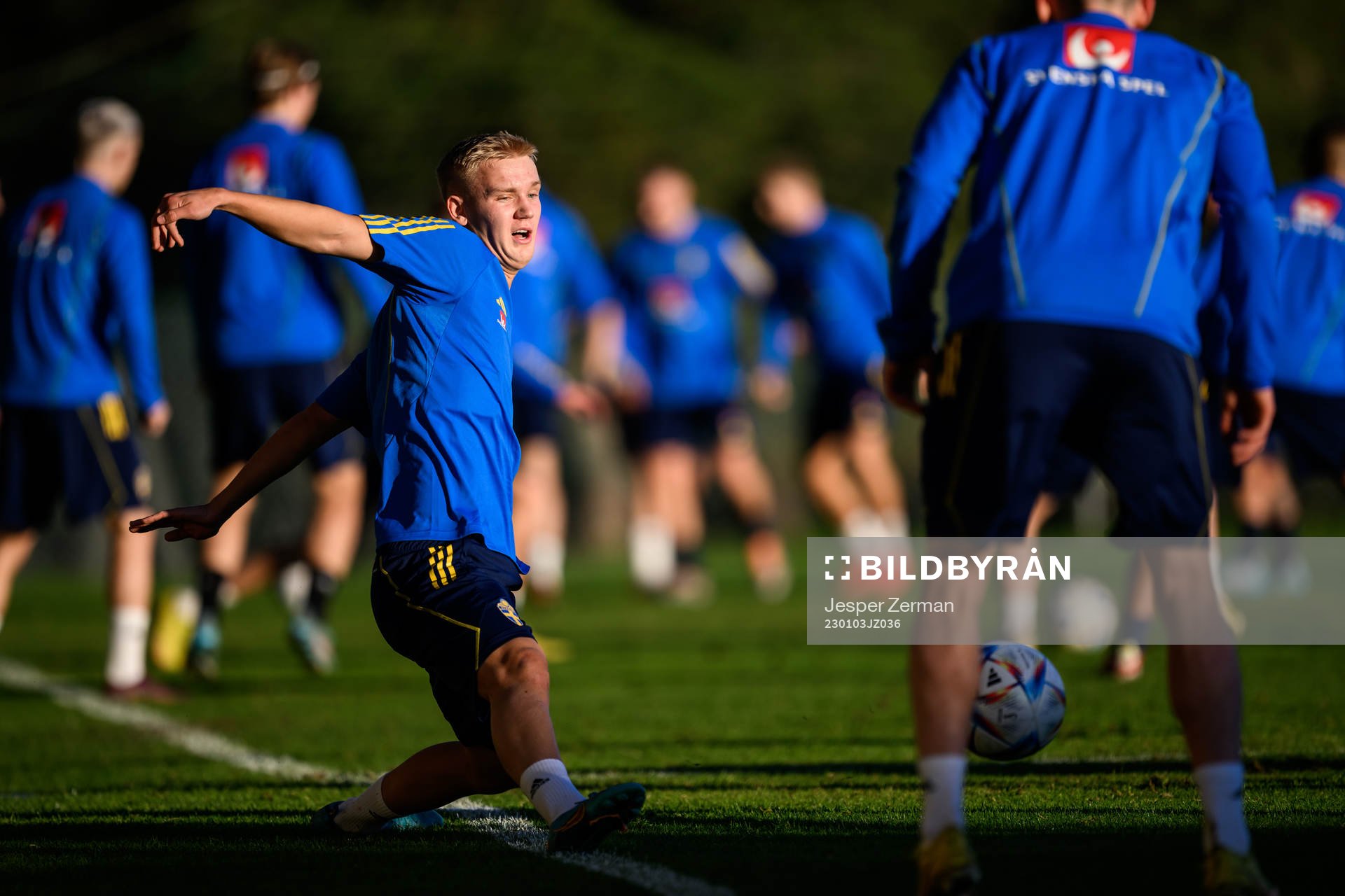 Carl Gustafsson of the Swedish national football team at a