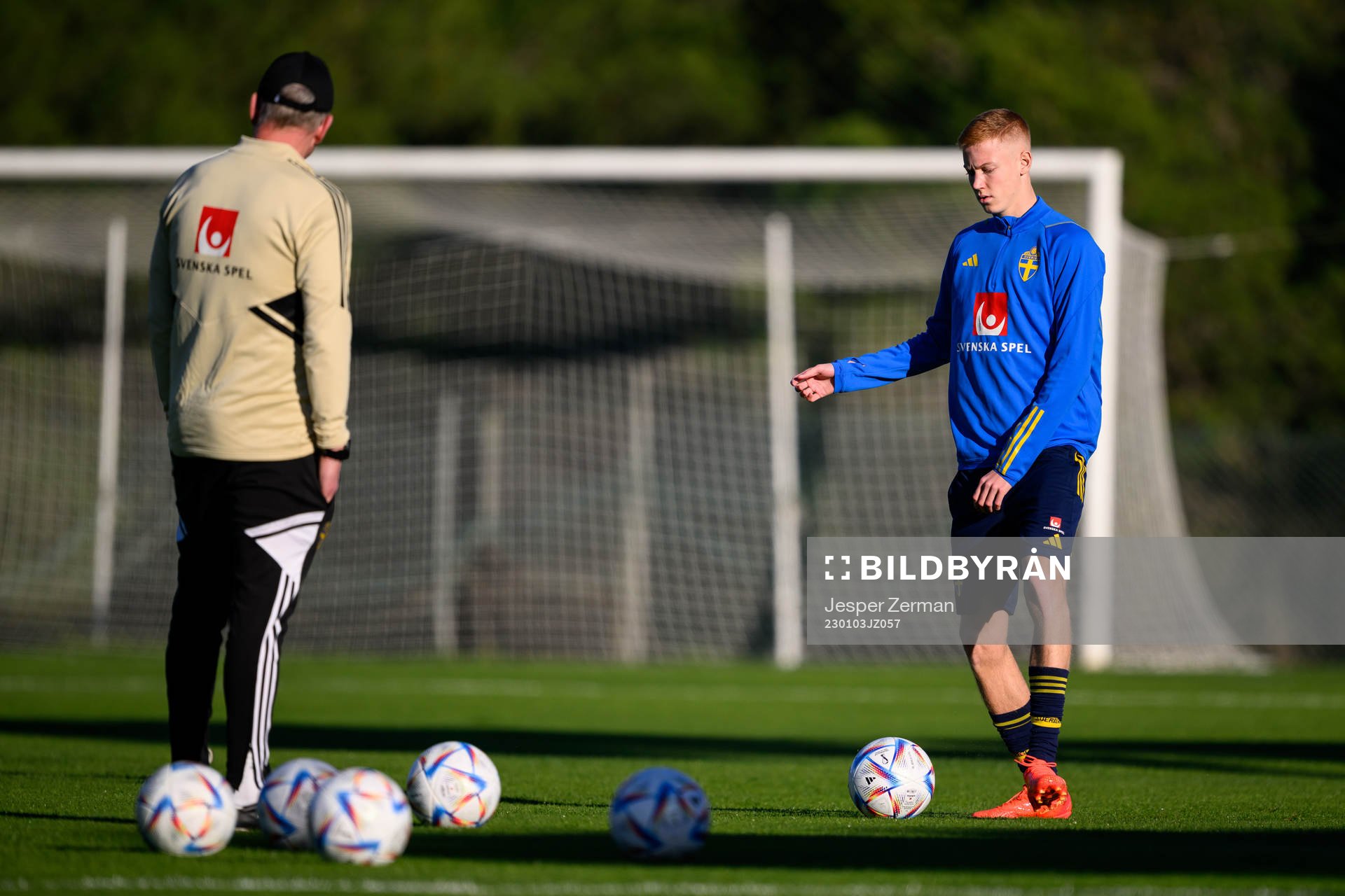 Hugo Larsson of the Swedish national football team at a