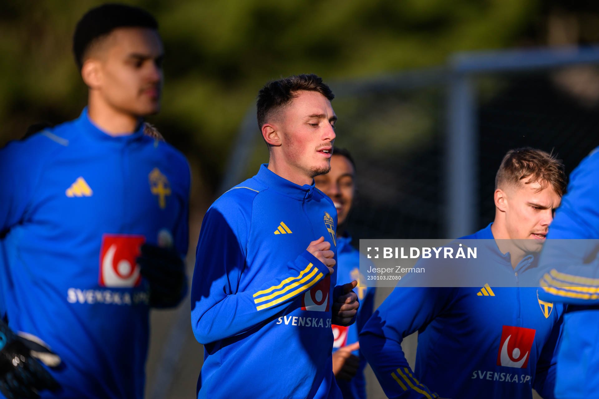 Noah Persson of the Swedish national football team at a