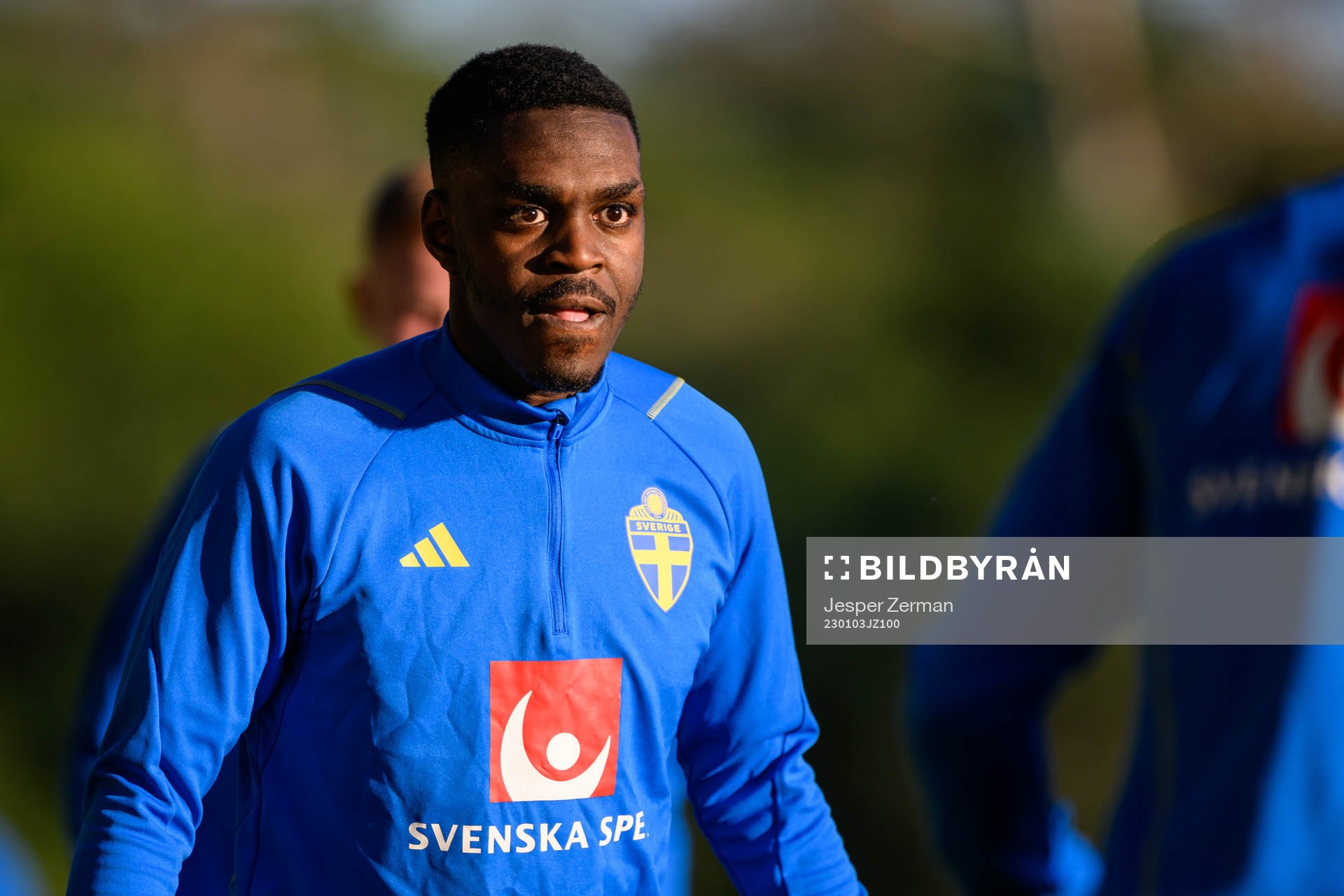 Joel Asoro of the Swedish national football team at a