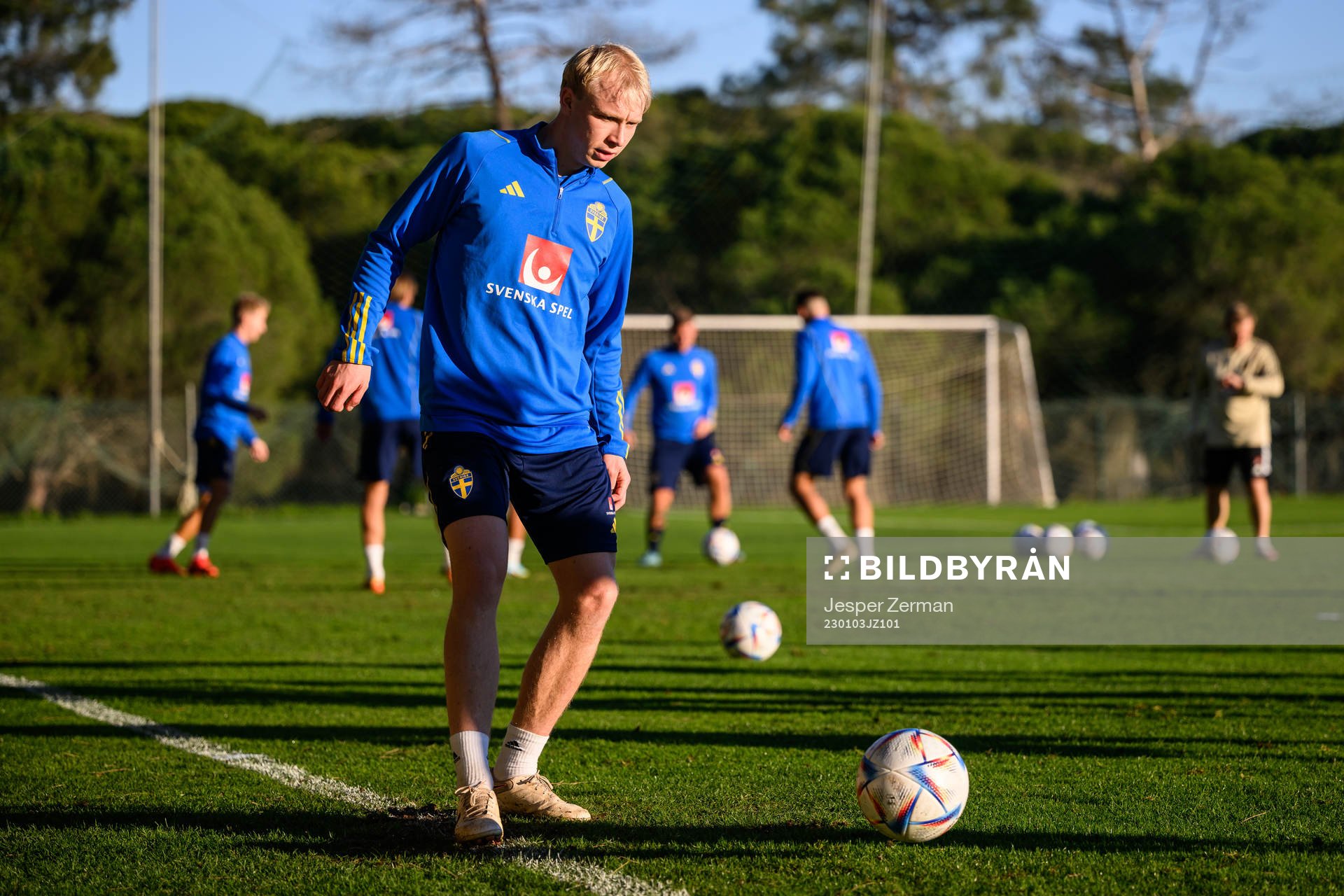 André Boman of the Swedish national football team at a
