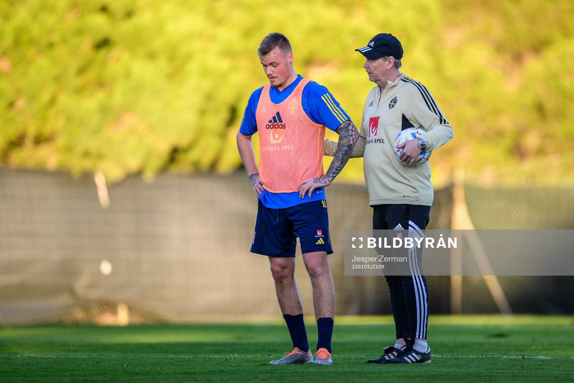 Victor Edvardsen and assistant coach Peter Wettergen of the