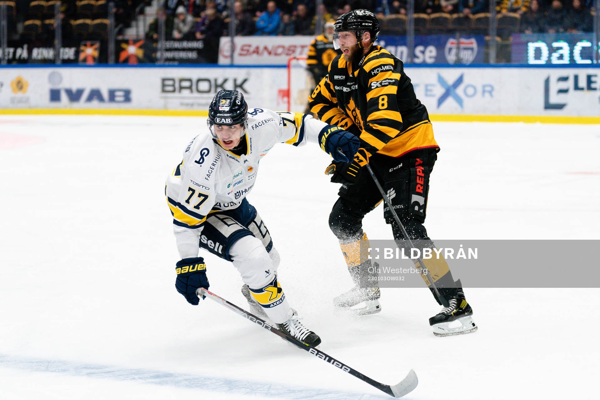 HV71s Herman Hansson och Skellefteås Petter Granberg