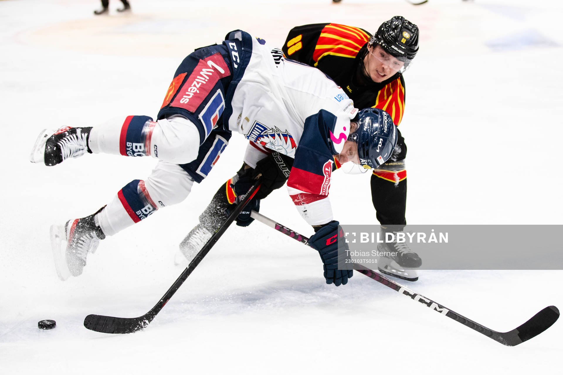 Linköpings Linus Hultström och Brynäs Dmytro Timashov